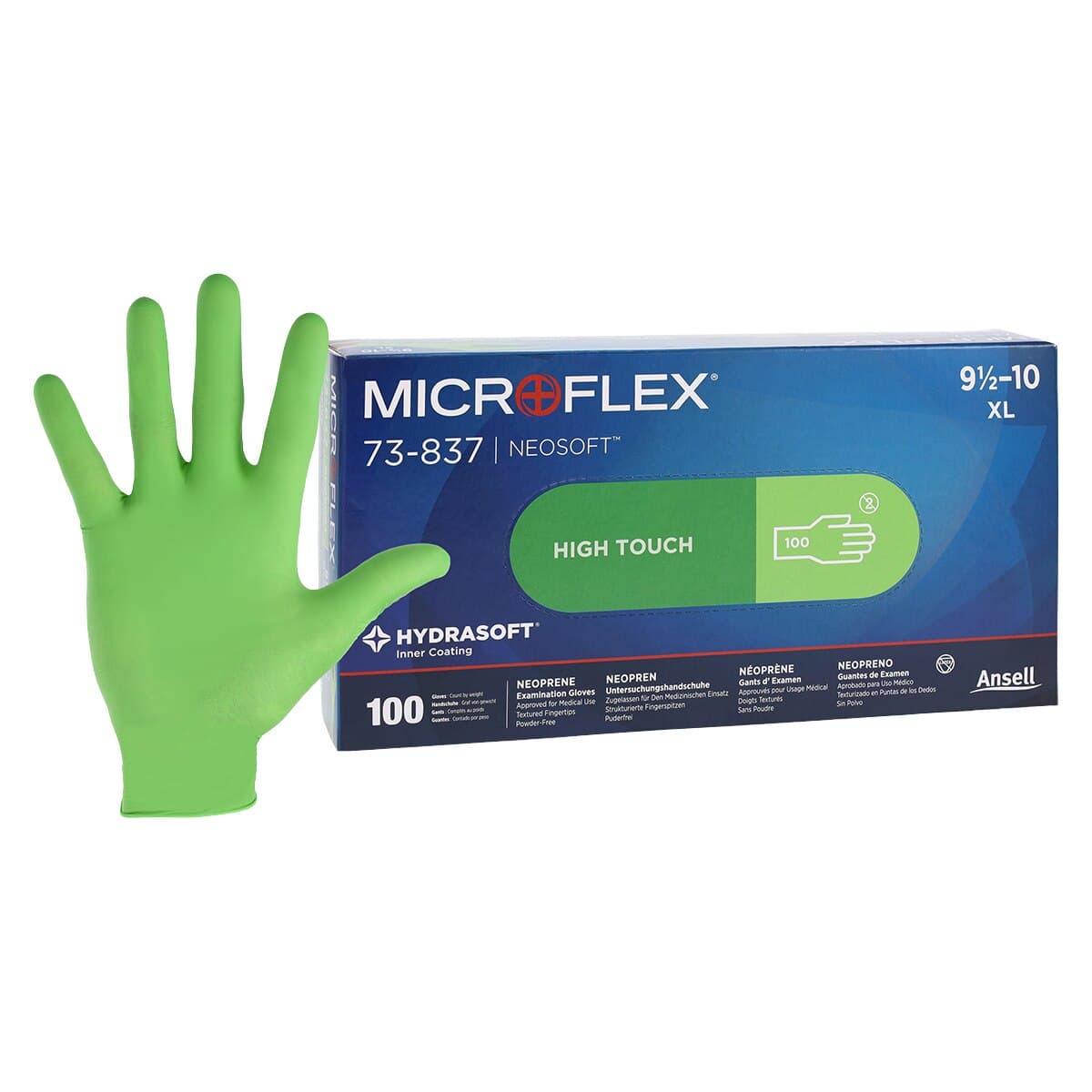 Microflex NeoSoft Neoprene Exam Gloves, Powder Free, Latex Free, X-Large, Green, 100/Bx, 73837100 thumbnail 4