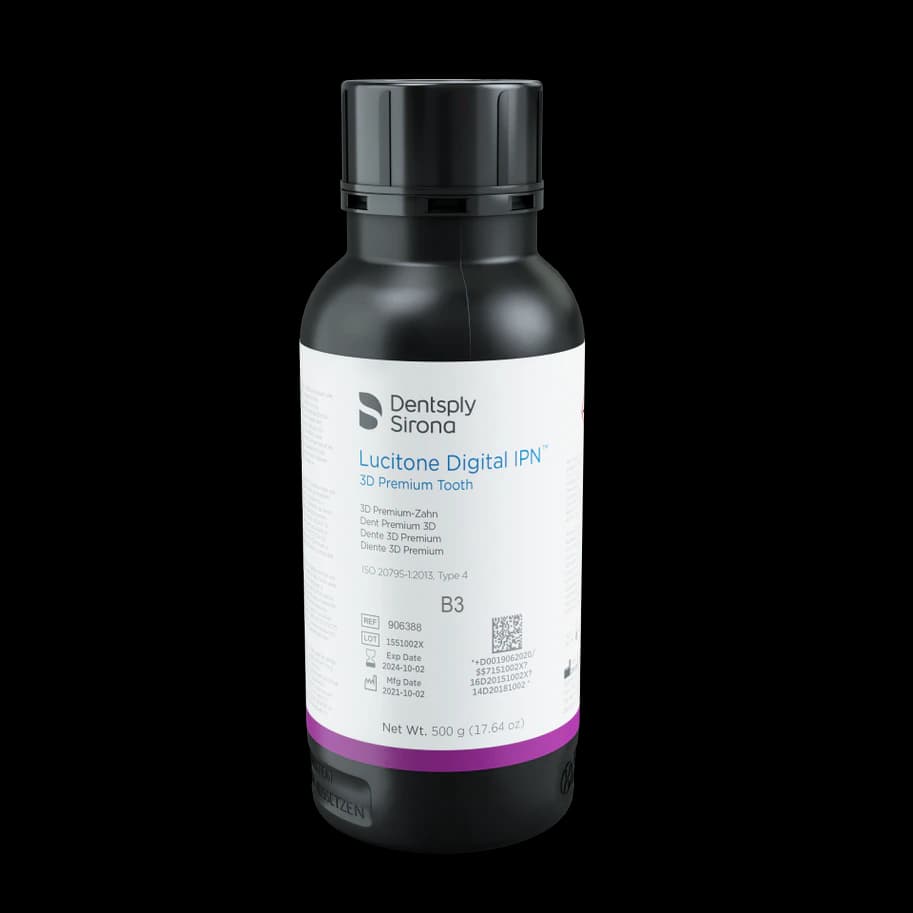 Lucitone Digital IPN 3D Premium Tooth Resin, Shade B3, 500 ml Bottle - Lucitone Digital IPN 3D Resin B3 500ml - Image 1