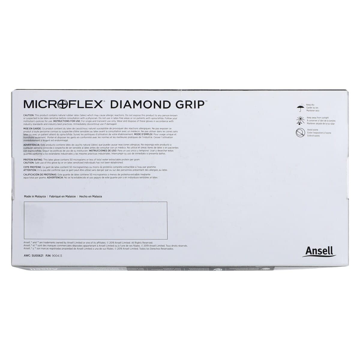 Microflex Diamond Grip MF-300 Powder-Free Latex Exam Gloves, Extra Large, Natural, 100/Box, MF-300-XL thumbnail 7