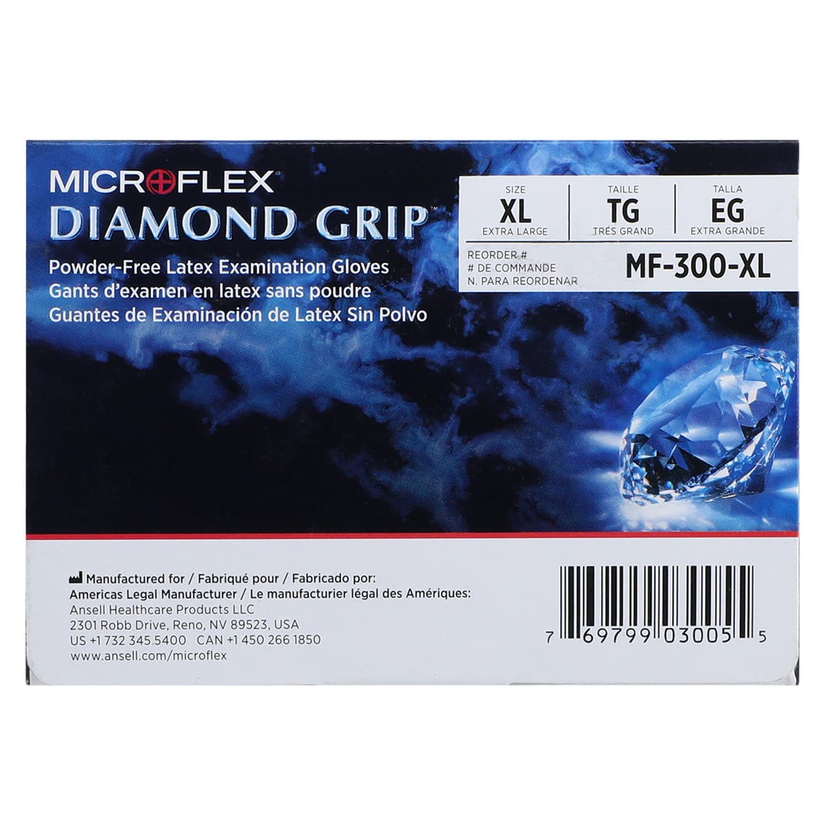 Microflex Diamond Grip MF-300 Powder-Free Latex Exam Gloves, Extra Large, Natural, 100/Box, MF-300-XL thumbnail 6