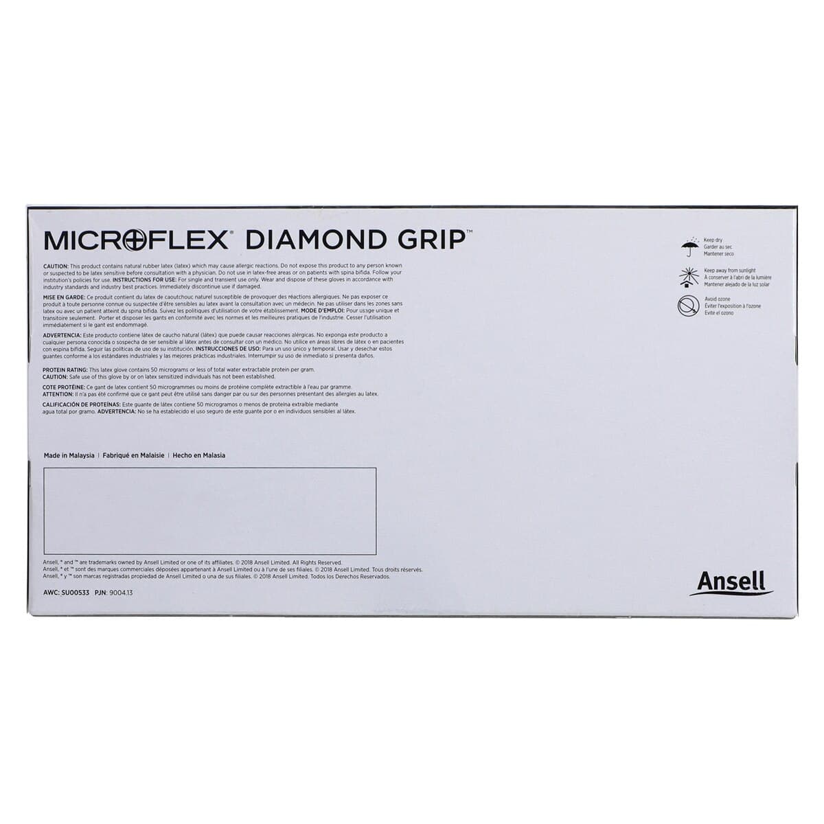 Microflex Diamond Grip Powder-Free Latex Exam Gloves, Extra Small, Natural, Textured, Non-Sterile, 100/Box, MF-300-XS thumbnail 7