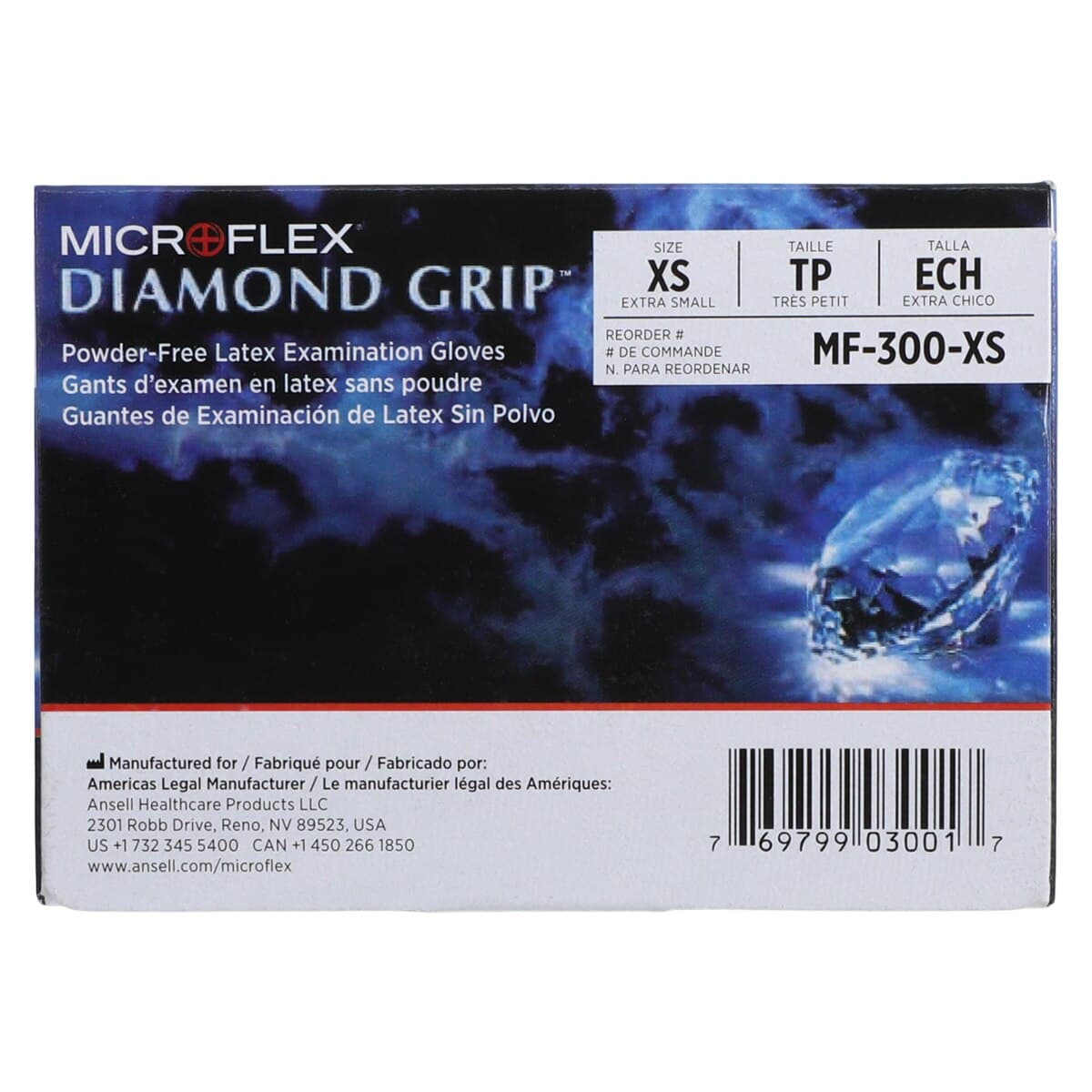 Microflex Diamond Grip Powder-Free Latex Exam Gloves, Extra Small, Natural, Textured, Non-Sterile, 100/Box, MF-300-XS thumbnail 6