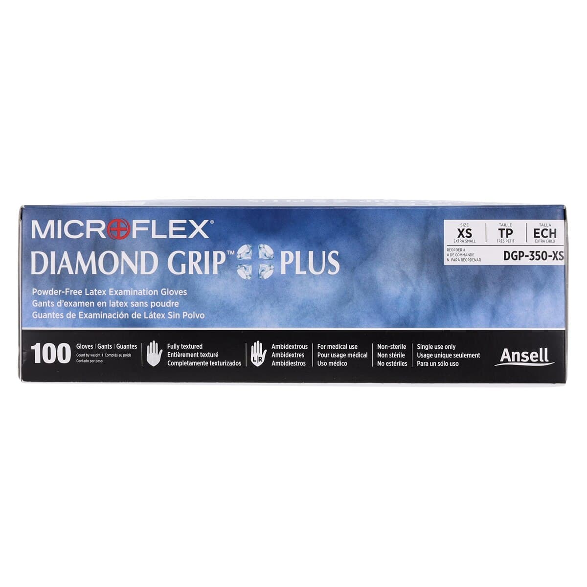 Diamond Grip Plus DGP-350 Latex Exam Gloves, Powder-Free, Textured, Non-Sterile, Extra Small, Natural, 100/Box, DGP-350-XS thumbnail 5