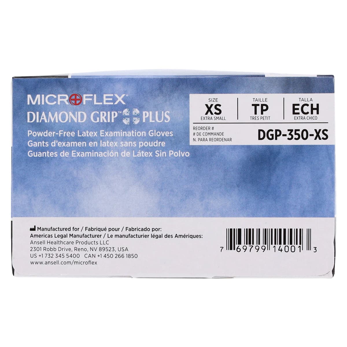 Diamond Grip Plus DGP-350 Latex Exam Gloves, Powder-Free, Textured, Non-Sterile, Extra Small, Natural, 100/Box, DGP-350-XS thumbnail 6