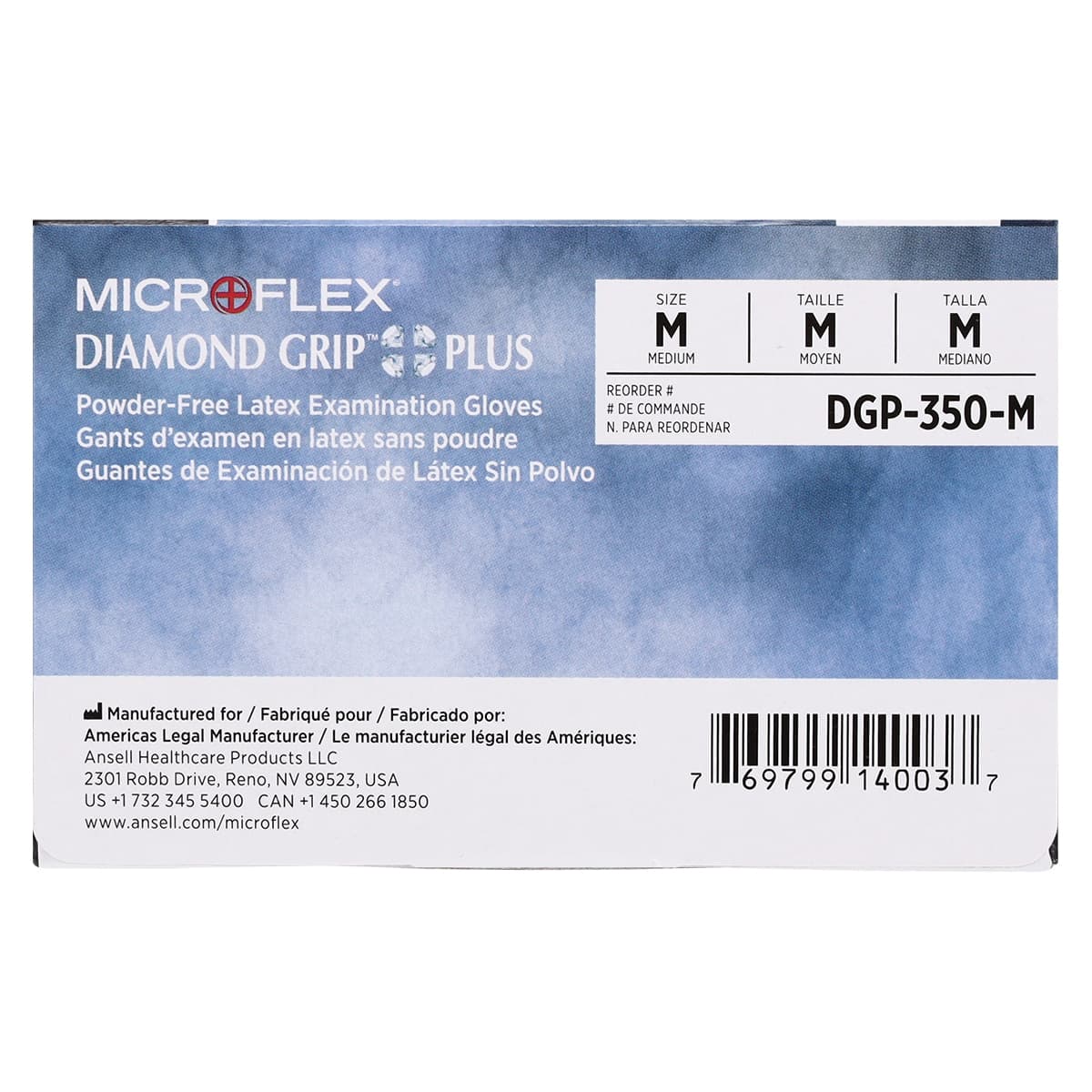Diamond Grip Plus DGP-350 Powder-Free Latex Exam Gloves, Textured, Medium, Natural, 100/Box, DGP-350-M thumbnail 6