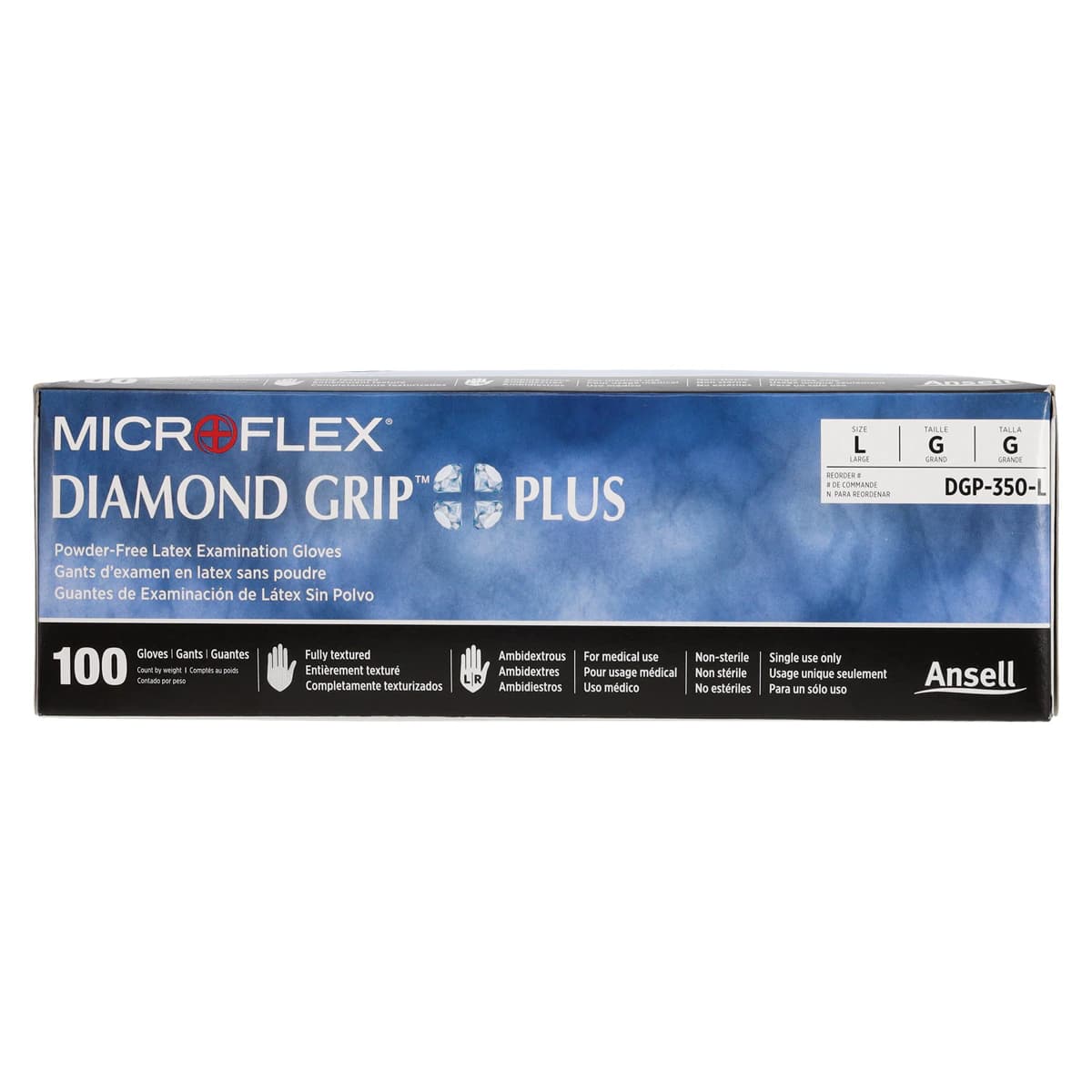 Diamond Grip Plus DGP-350 Latex Exam Gloves, Powder-Free, Textured, Non-Sterile, Large, Natural, 100/Box, DGP-350-L thumbnail 5