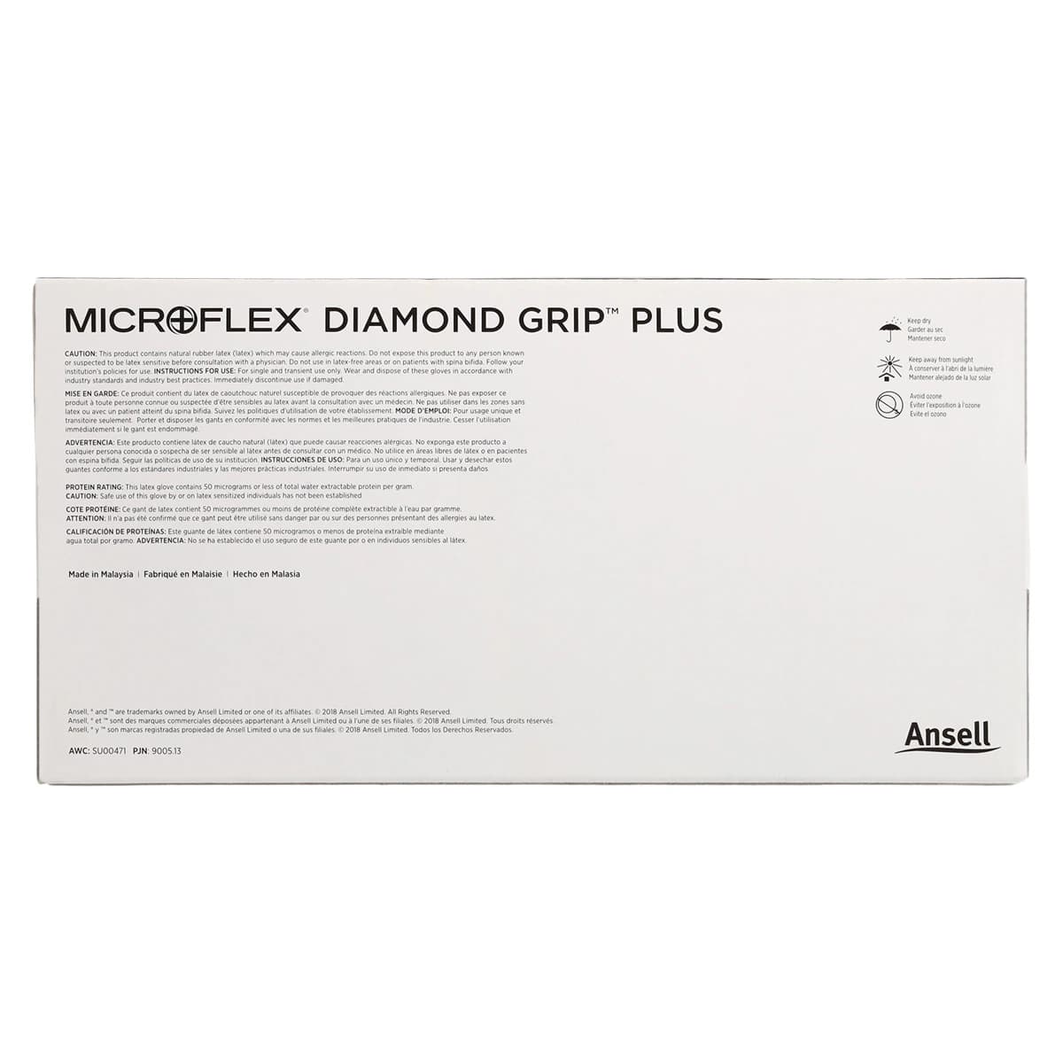 Microflex Diamond Grip Plus DGP-350 Latex Exam Gloves, Powder-Free, Textured, Non-Sterile, Extra Large, Natural, 100/Box, DGP-350-XL thumbnail 7