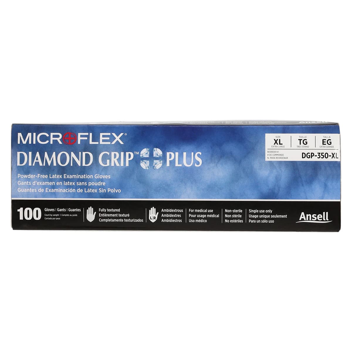 Microflex Diamond Grip Plus DGP-350 Latex Exam Gloves, Powder-Free, Textured, Non-Sterile, Extra Large, Natural, 100/Box, DGP-350-XL thumbnail 5