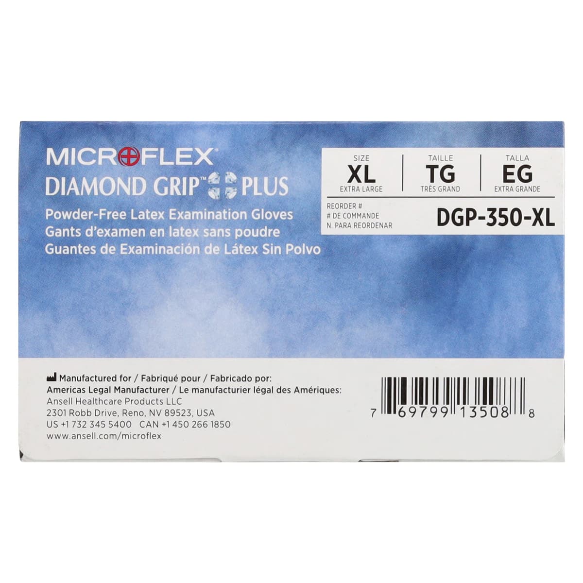 Microflex Diamond Grip Plus DGP-350 Latex Exam Gloves, Powder-Free, Textured, Non-Sterile, Extra Large, Natural, 100/Box, DGP-350-XL thumbnail 6