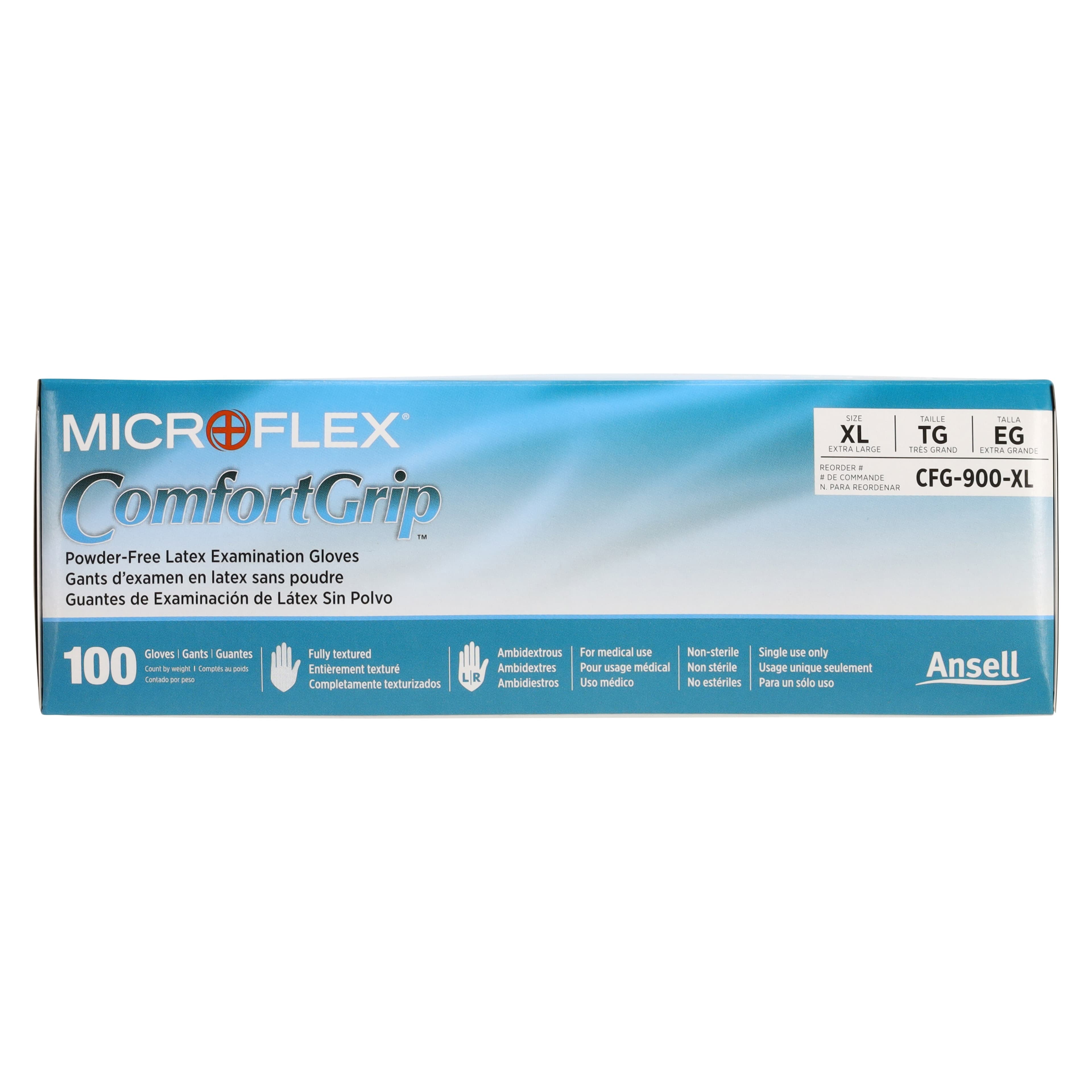 Microflex ComfortGrip CFG-900 Latex Exam Gloves, Powder-Free, Textured, Extra Large, Natural, 100/Box, CFG-900-XL thumbnail 5