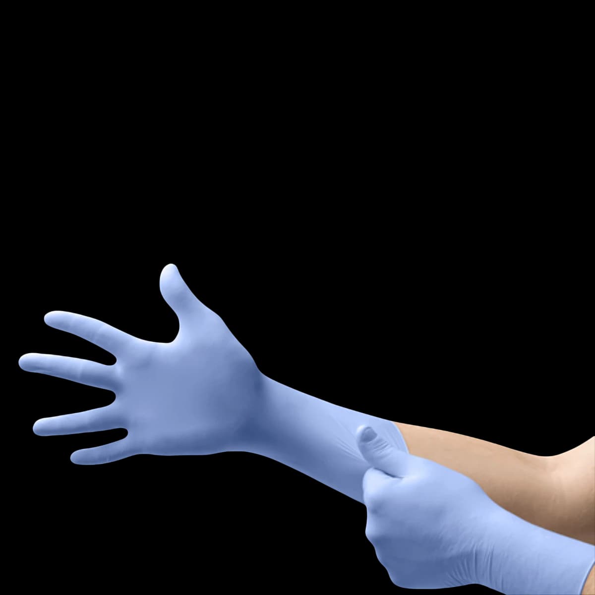 FreeForm® EC Nitrile Exam Gloves, Powder Free, Latex Free, Non-Sterile, Medium, Blue, Textured Fingertips, Extended Cuff, 50/Box, FFE-775-M - FreeForm® EC Nitrile Exam Gloves – Powder Free, Latex Free, 50/Box - Medium - Image 1