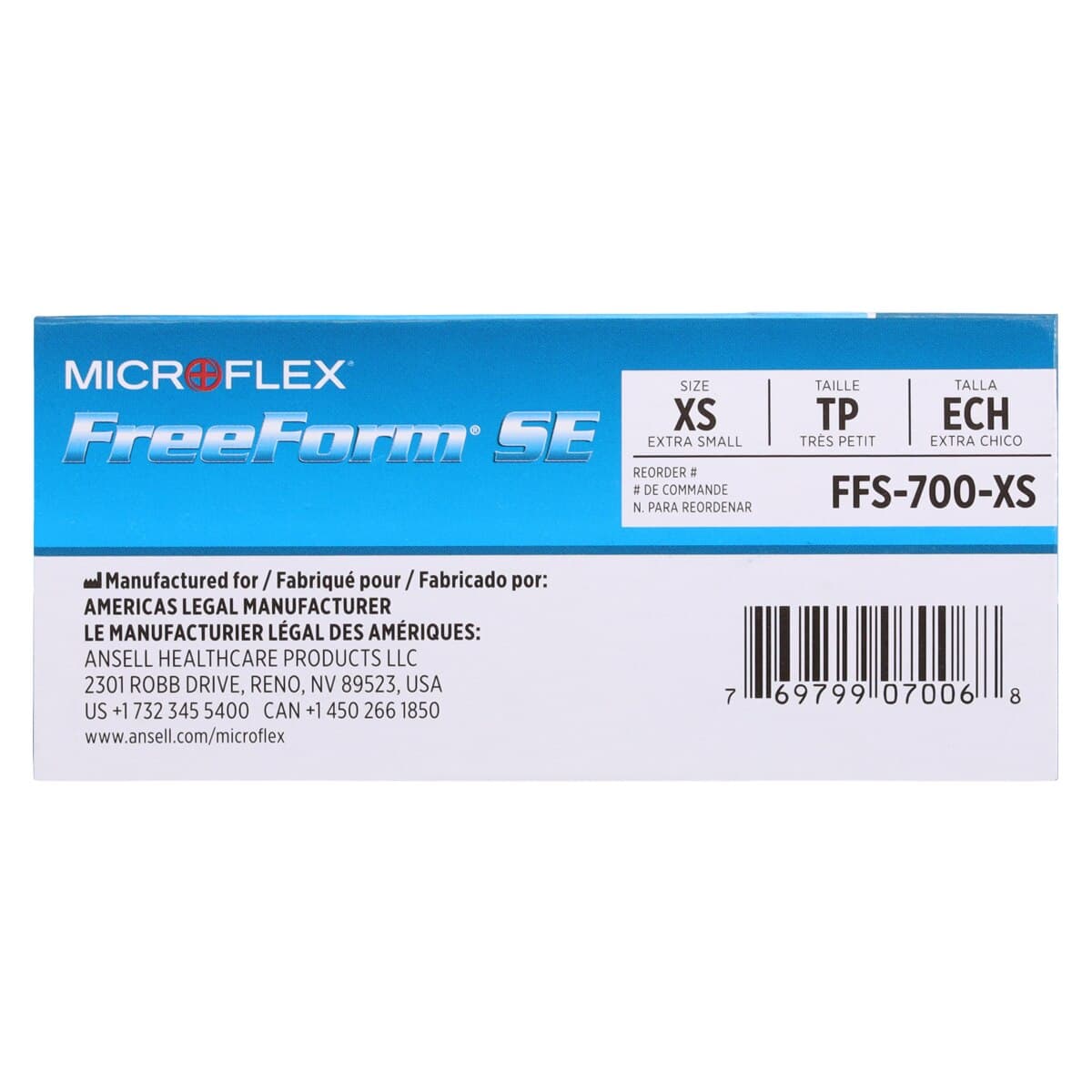 Microflex FreeForm SE Nitrile Exam Gloves, Powder Free, Non-Sterile, Extra Small, Blue, 100/Box, FFS-700-XS thumbnail 2