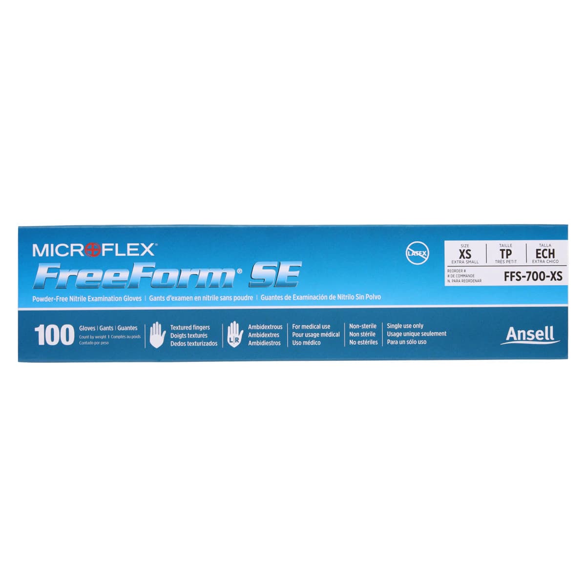 Microflex FreeForm SE Nitrile Exam Gloves, Powder Free, Non-Sterile, Extra Small, Blue, 100/Box, FFS-700-XS thumbnail 3