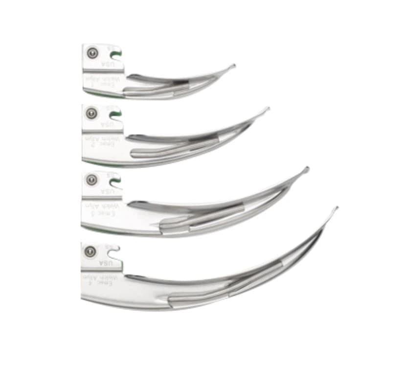 Welch Allyn E-MacIntosh Fiber-Optic Laryngoscope Blade, Green, Standard (ISO 7376), Each - E-MacIntosh Blade - Image 1