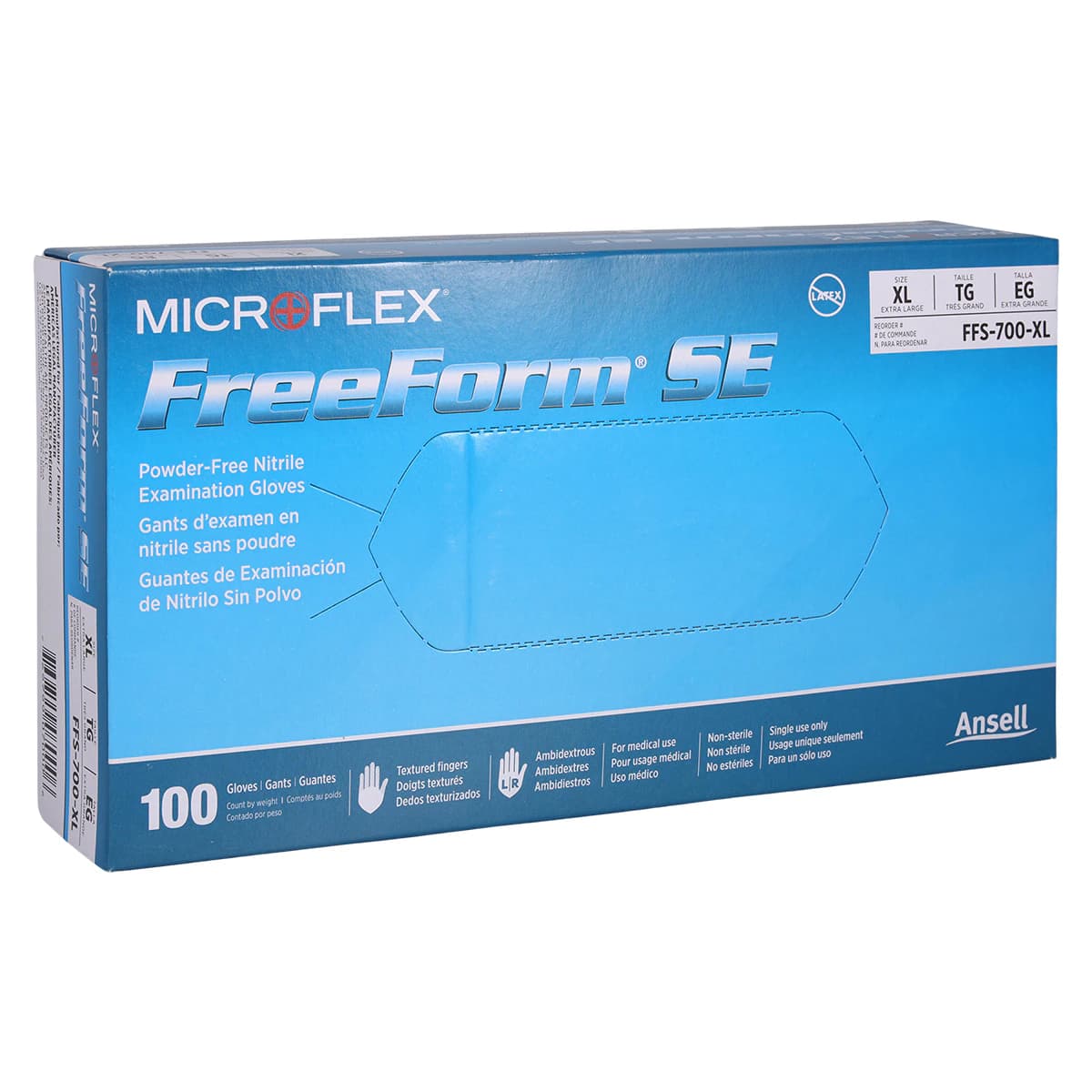MICROFLEX FreeForm SE Nitrile Exam Gloves, Powder-Free, Non-Sterile, X-Large, Blue, 100/Box thumbnail 4