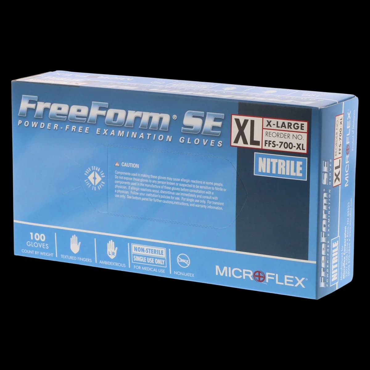 MICROFLEX FreeForm SE Nitrile Exam Gloves, Powder-Free, Non-Sterile, X-Large, Blue, 100/Box thumbnail 2