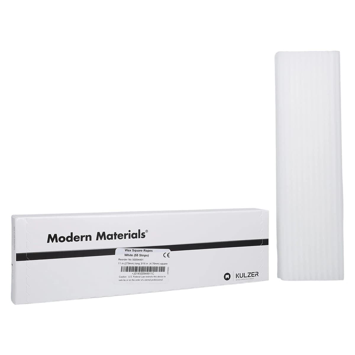 Kulzer Modern Materials Utility Wax Square Ropes, White, 11" x 3/16", 55/Box, 50094491 thumbnail 2