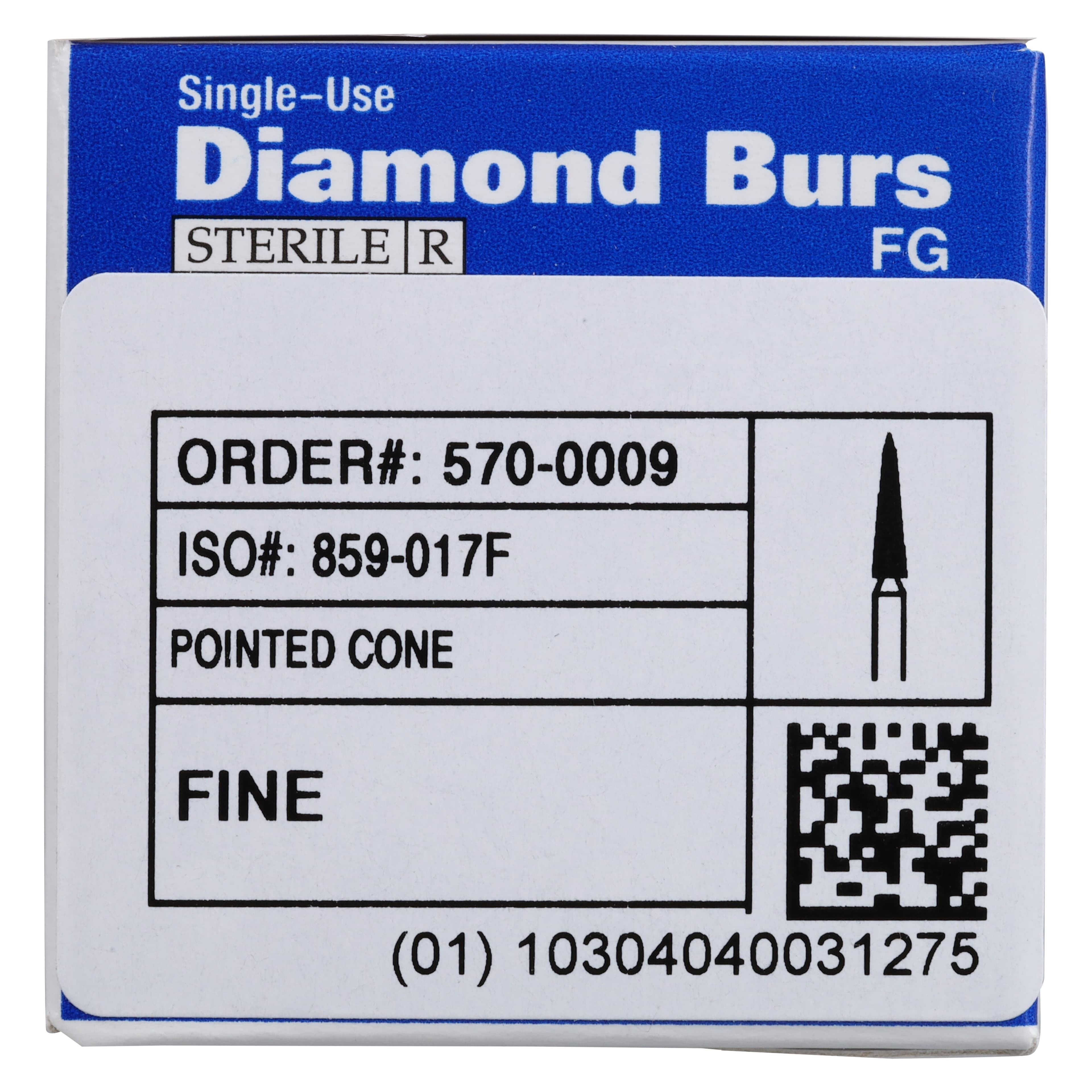 HSI Needle FG Diamond Burs, Single Use, Fine, 859-017F, 25/Box thumbnail 7