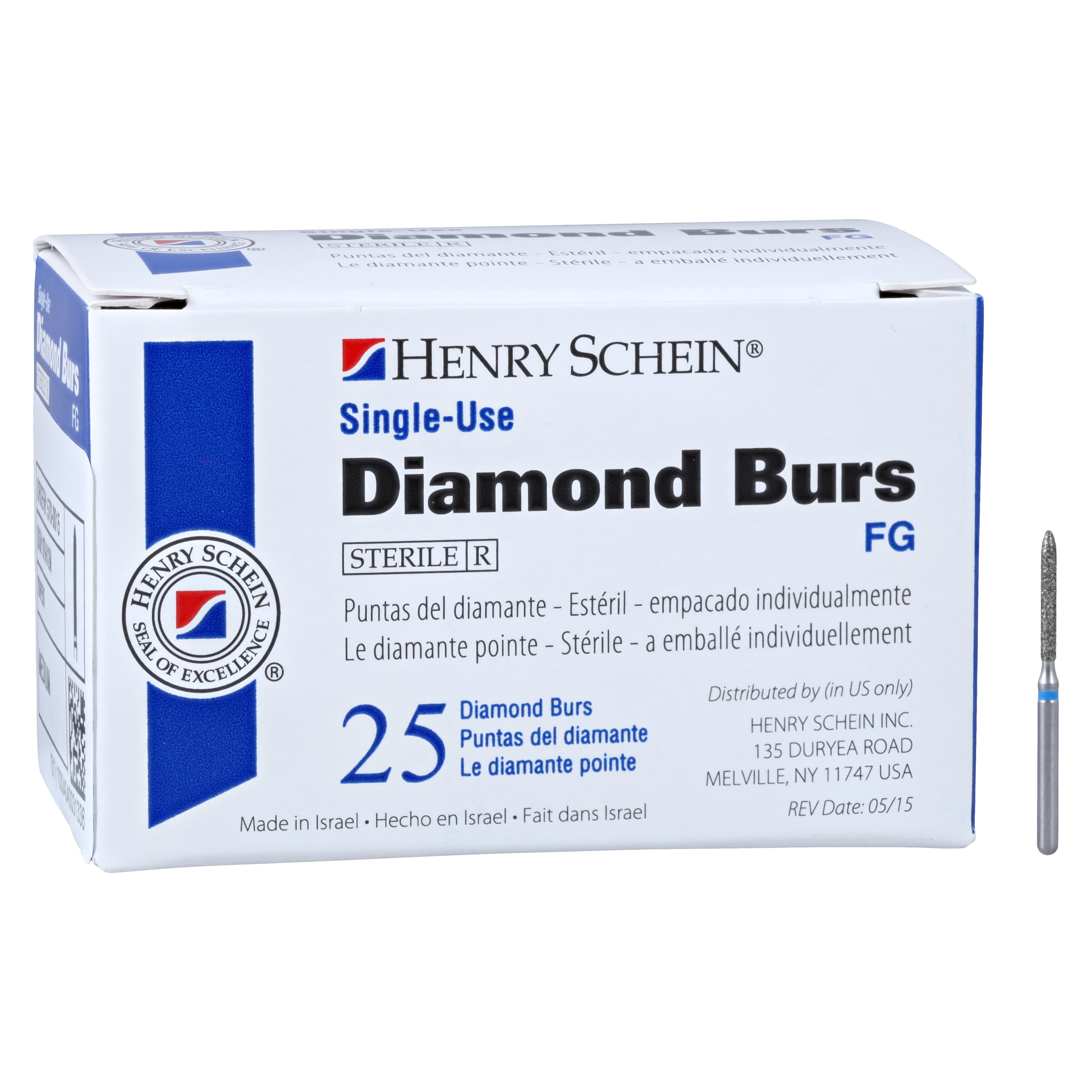 Diamond Single-Use FG Beveled Cylinder Bur, Friction Grip, Medium, 879-012M, 25/Box thumbnail 5