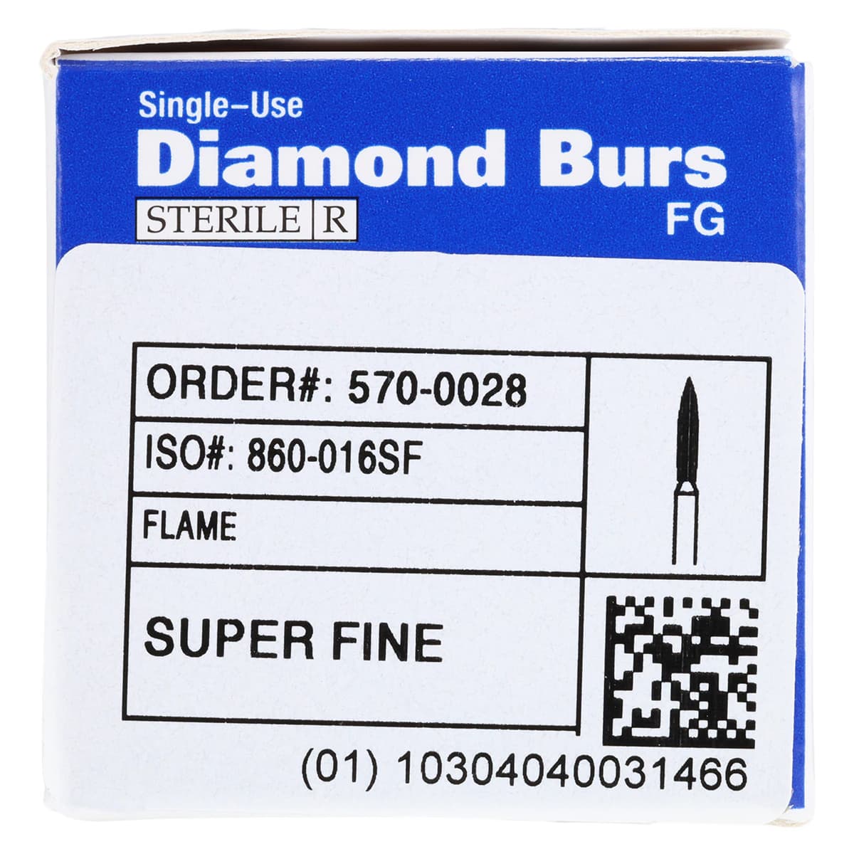 Diamond Single-Use FG Friction Grip Extra Fine Flame Bur, 860-016XF, 25/Box thumbnail 7