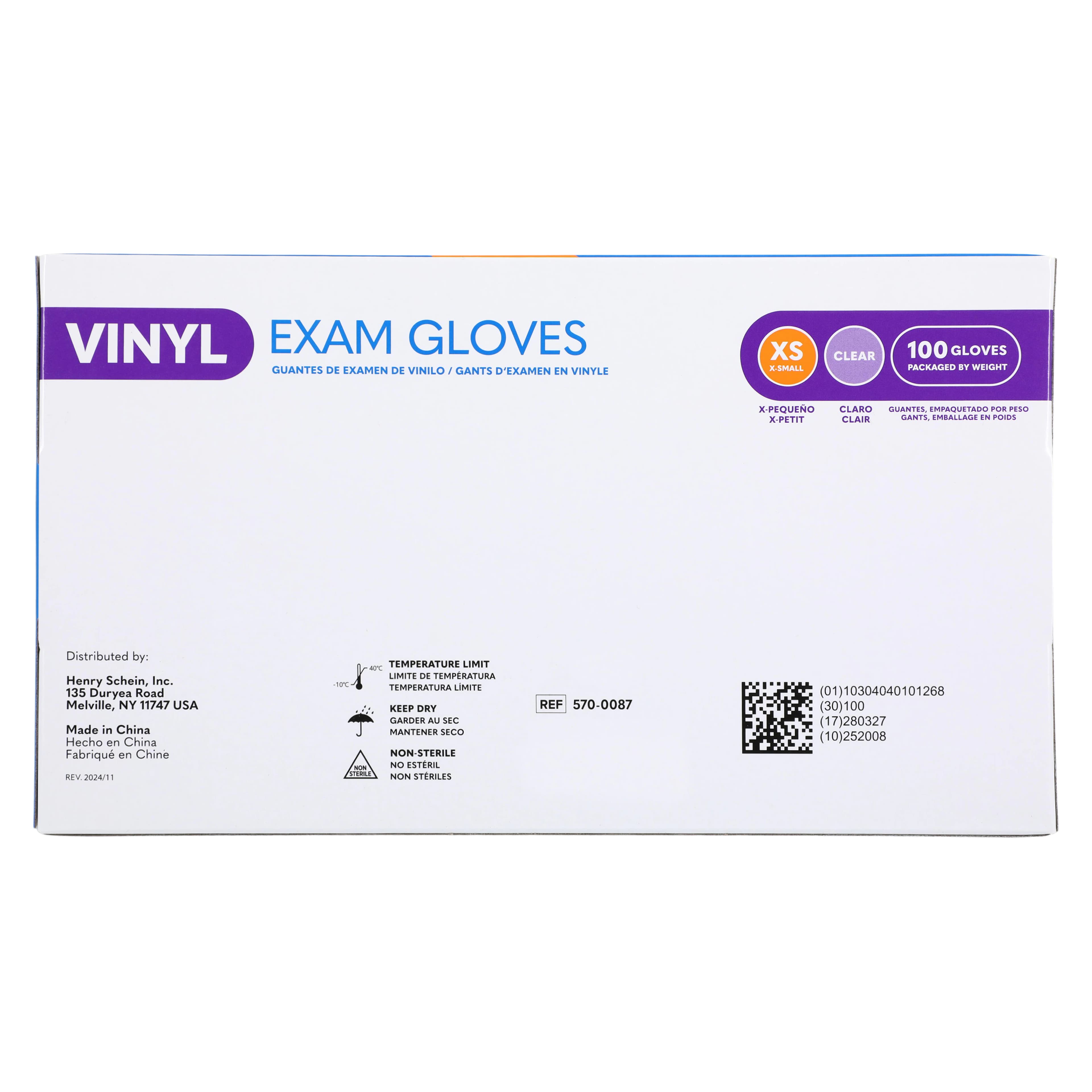 Criterion Vinyl Exam Gloves, X-Small, Clear, Non-Sterile, 90/Box thumbnail 8