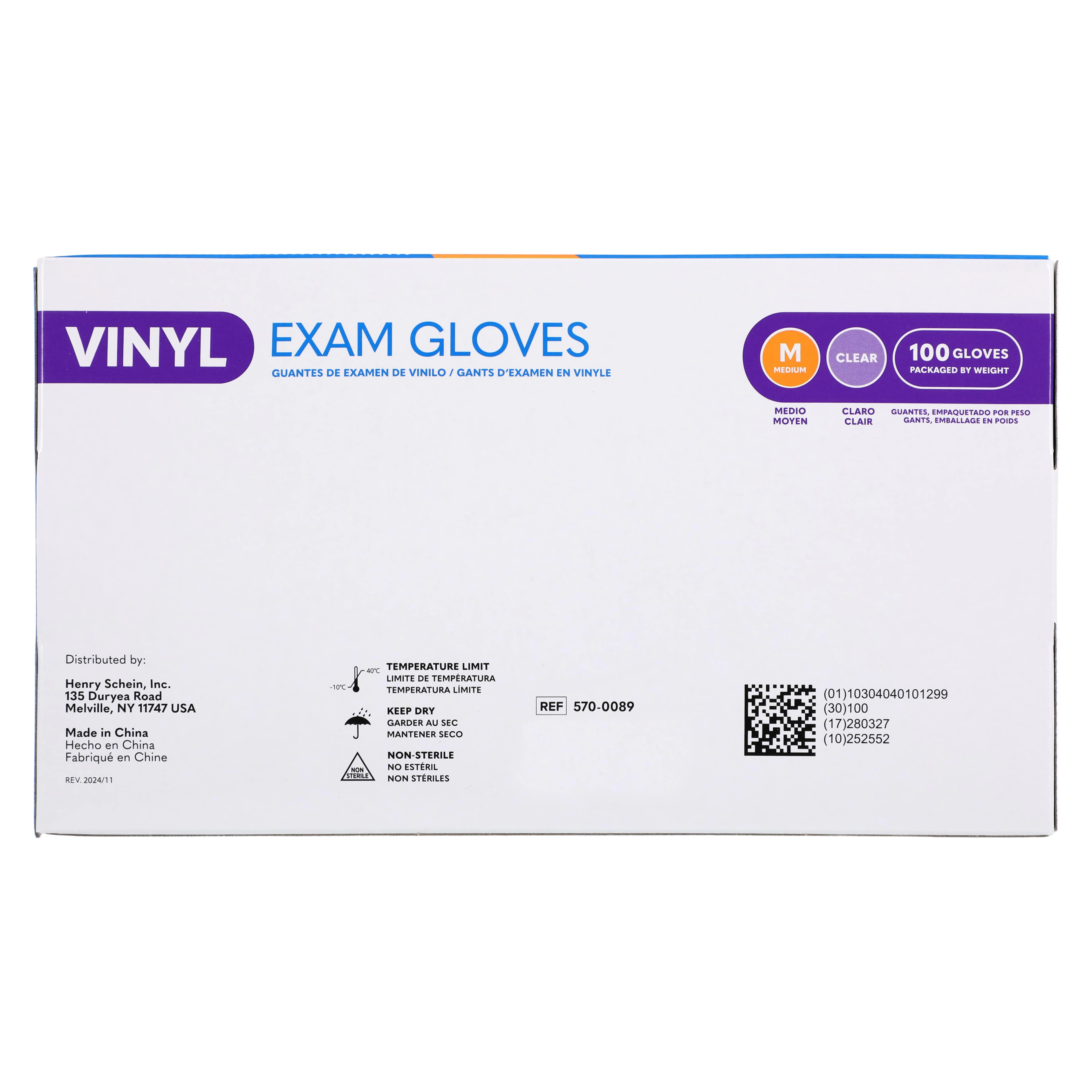 Criterion Vinyl Exam Gloves, Medium, Clear, Non-Sterile, 100/Box thumbnail 7