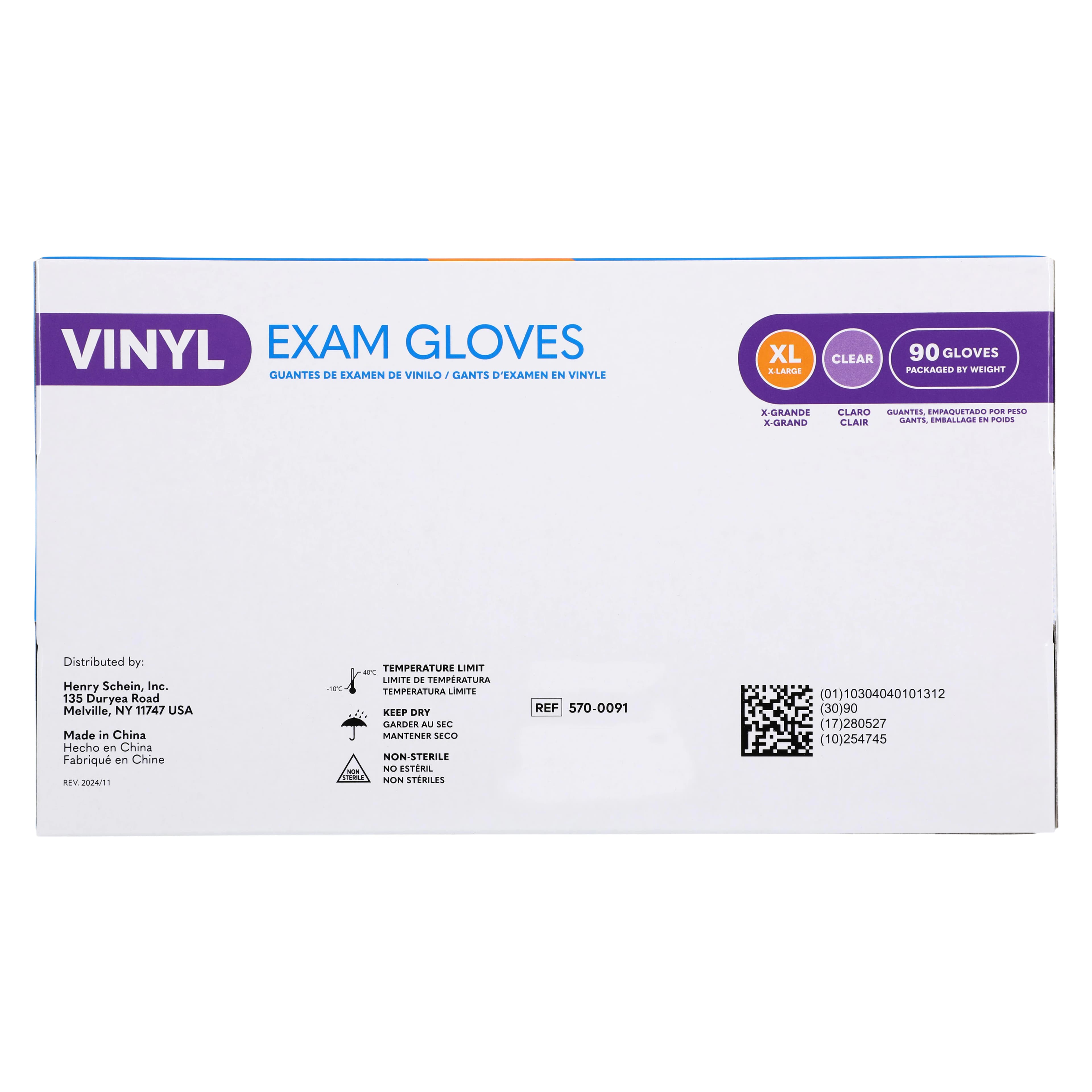 Criterion Vinyl Exam Gloves, X-Large, Clear, Non-Sterile, 90/Box thumbnail 8