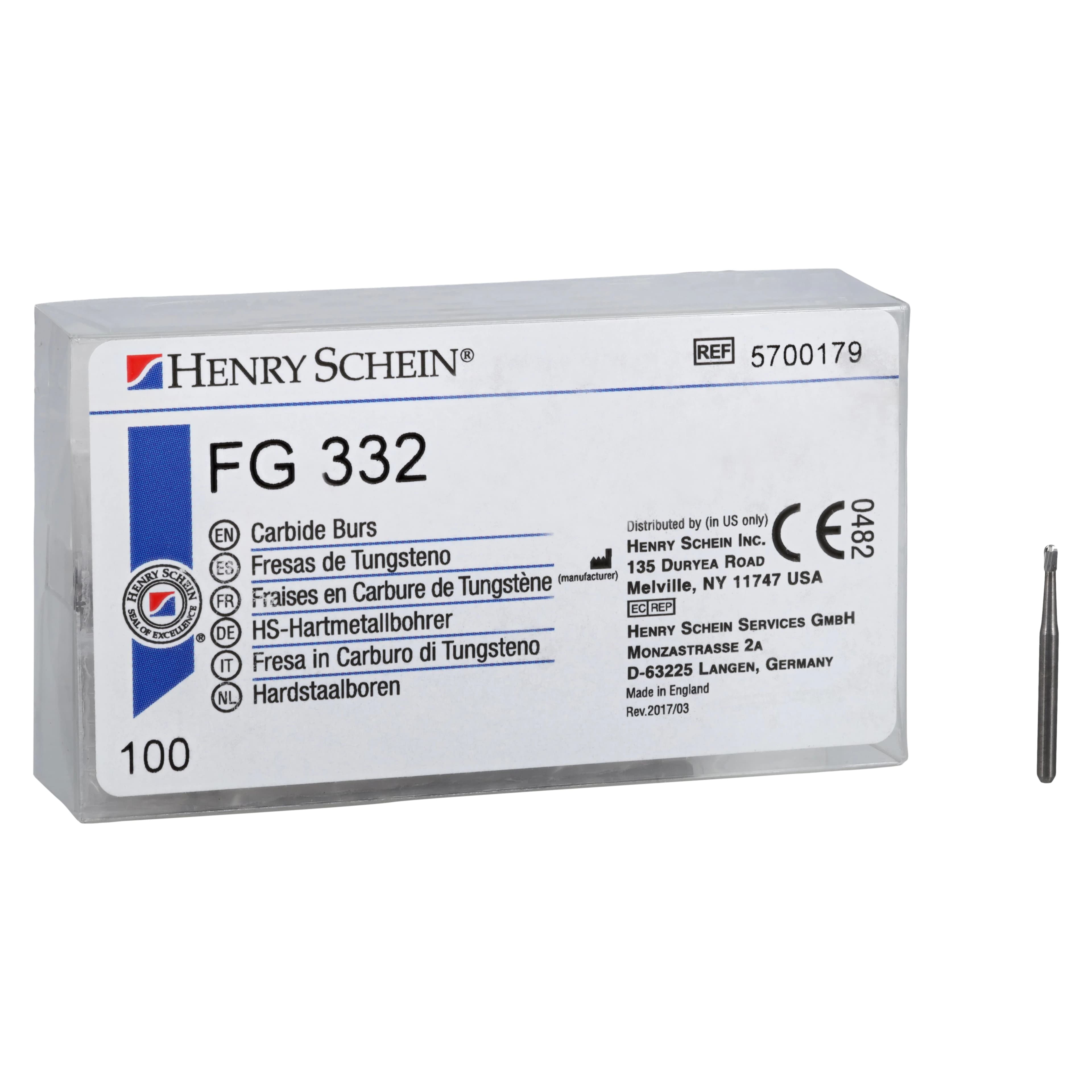Henry Schein HSI Carbide Bur FG 332, Operative Pear, Friction Grip, 100/Bx thumbnail 5