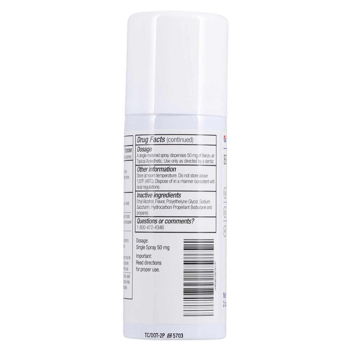 Benzo-Jel Topical Anesthetic Spray, 20% Benzocaine, Peppermint Flavor, 2 oz/Can thumbnail 5