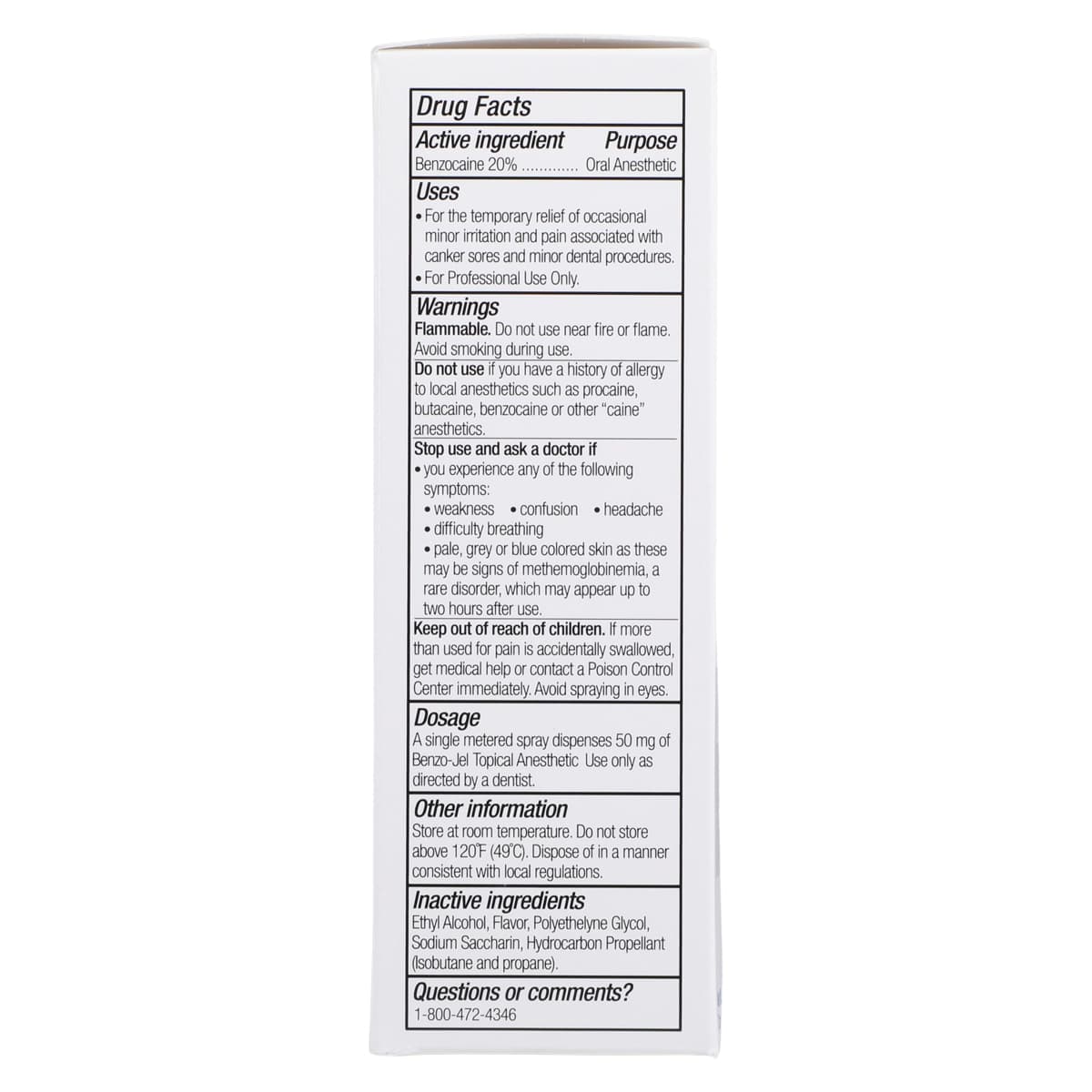 Benzo-Jel Topical Anesthetic Spray, 20% Benzocaine, Peppermint Flavor, 2 oz/Can thumbnail 7