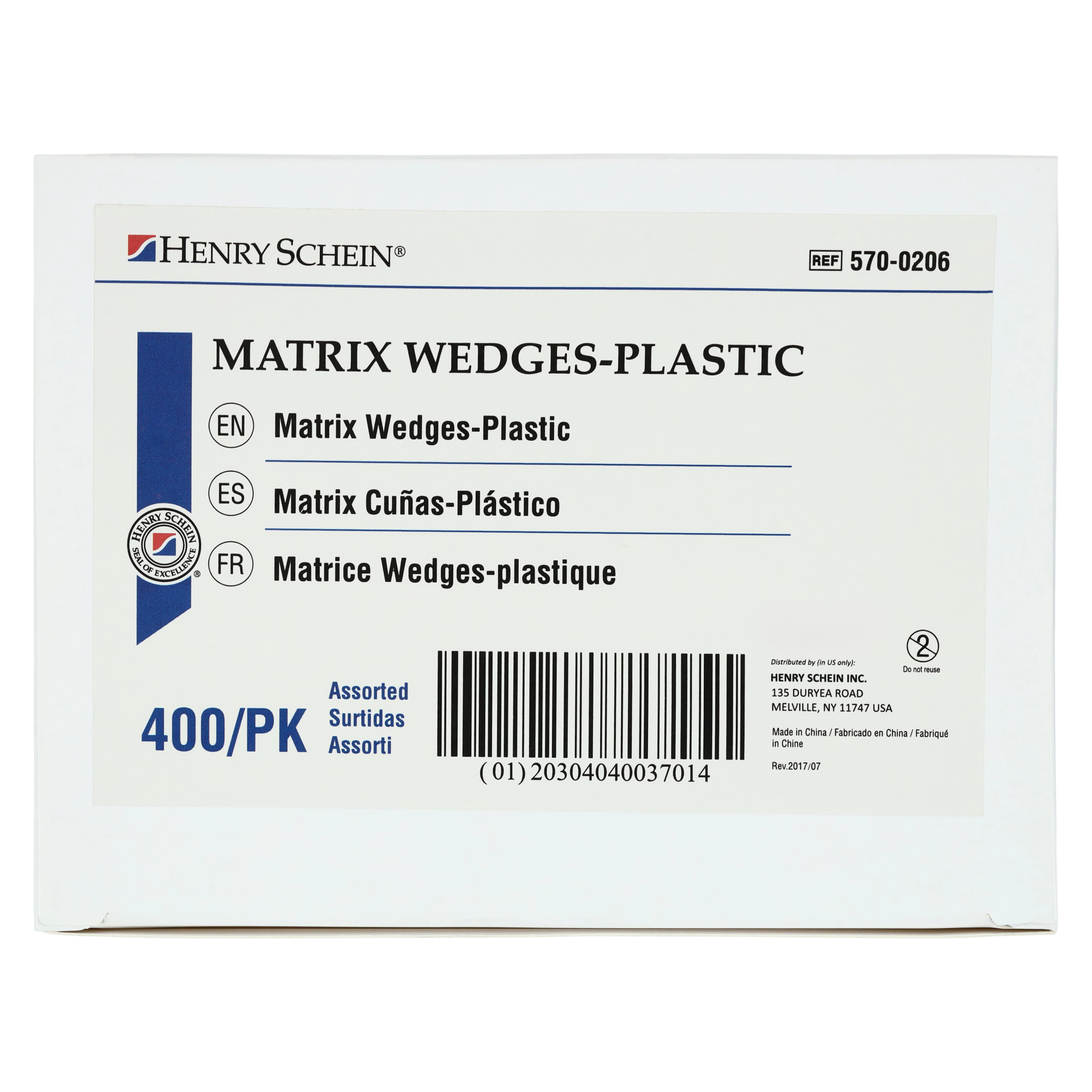 Henry Schein Interdental Plastic Wedges, Assorted, Color-Coded, 400/Box thumbnail 3