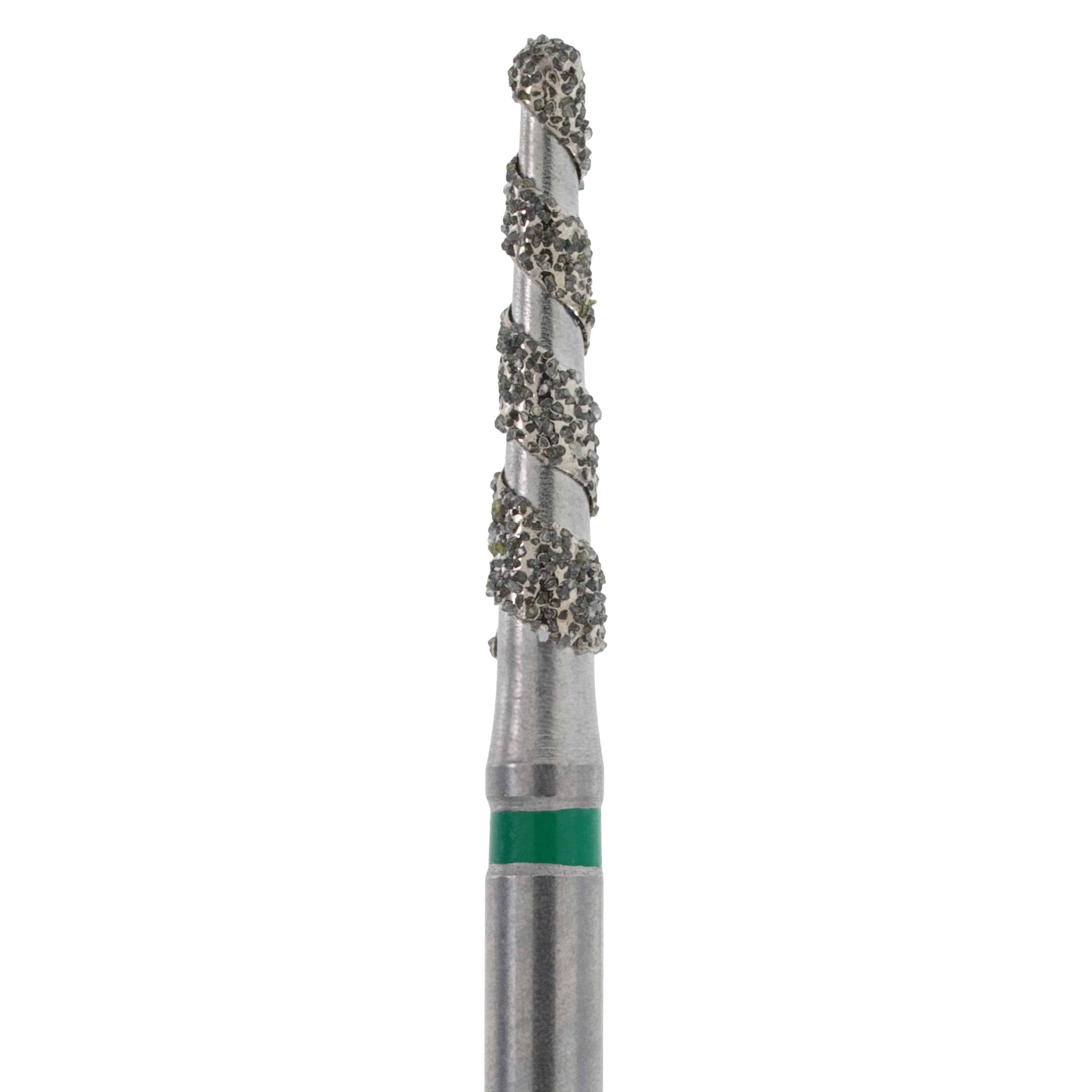 Diamond Single-Use FG Bur, Friction Grip, Coarse, Spiral Round End Taper, 856-016C, 25/Pk thumbnail 3