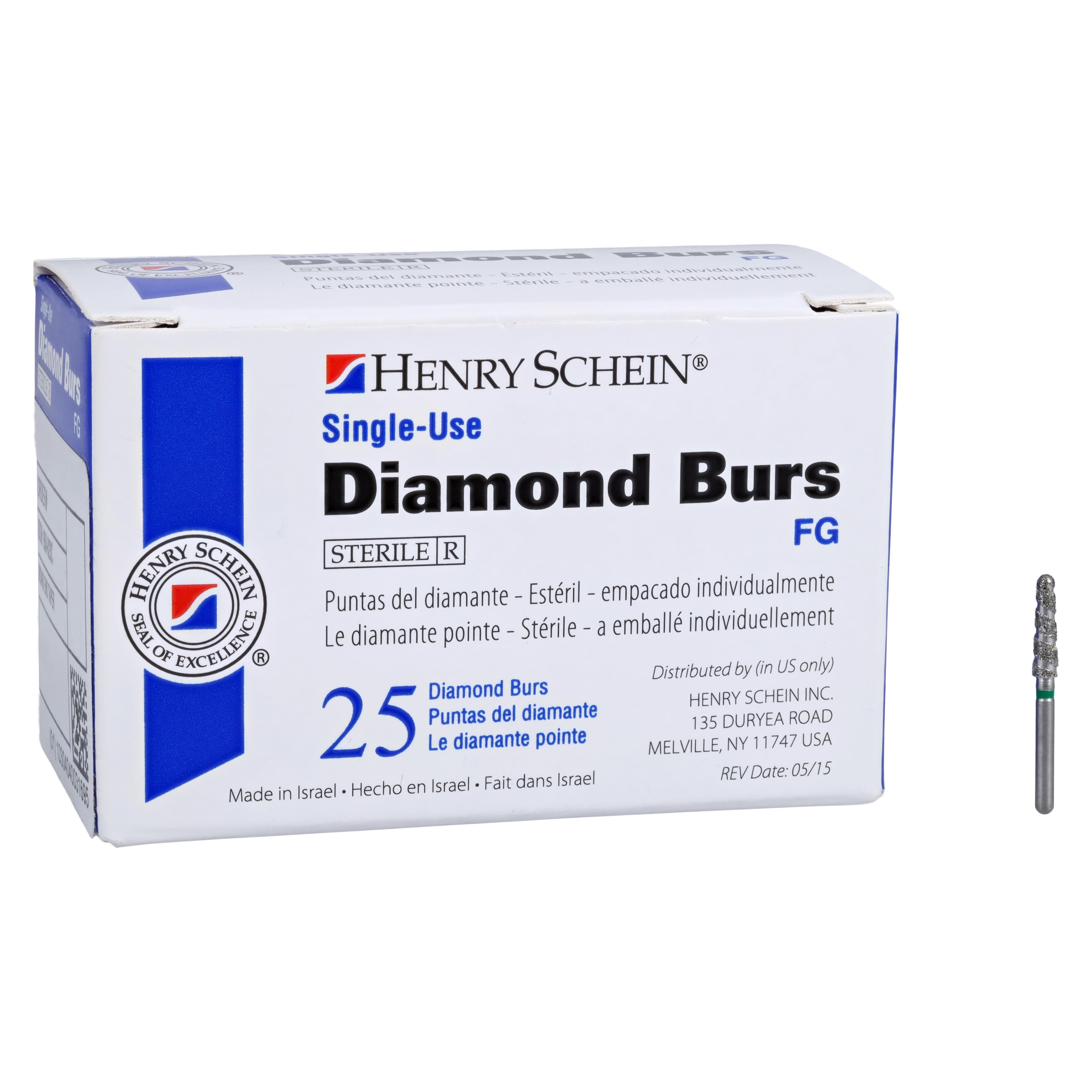 Diamond Single-Use FG Bur, Friction Grip, Coarse Spiral Round End Taper, 856-023SC, 25/Pk thumbnail 4