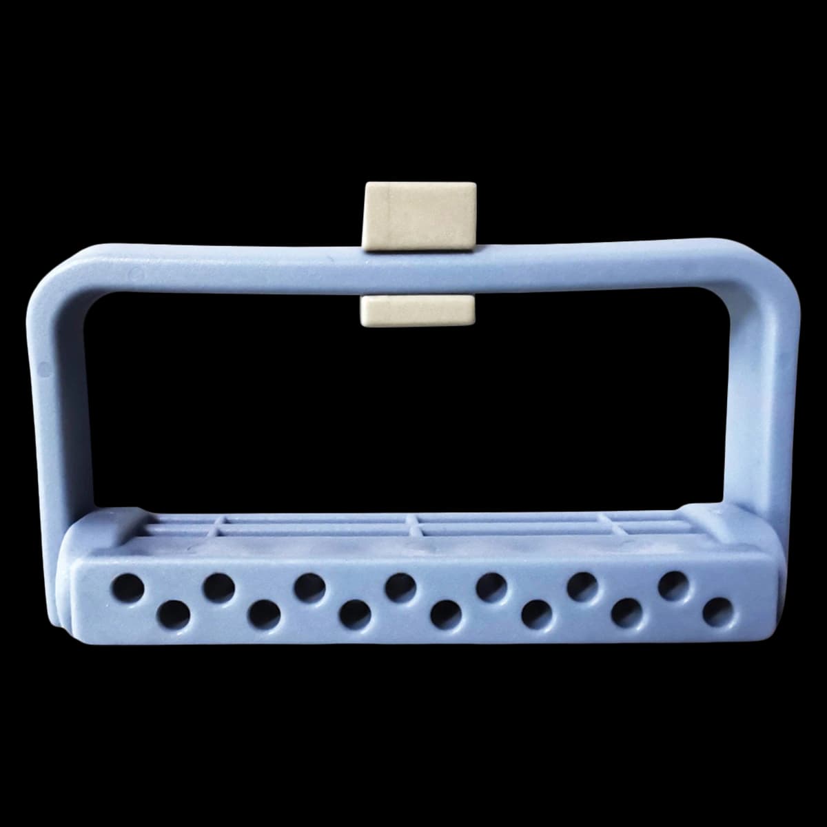 Plastic Bur Block, 14 Hole, Blue, Autoclavable thumbnail 2