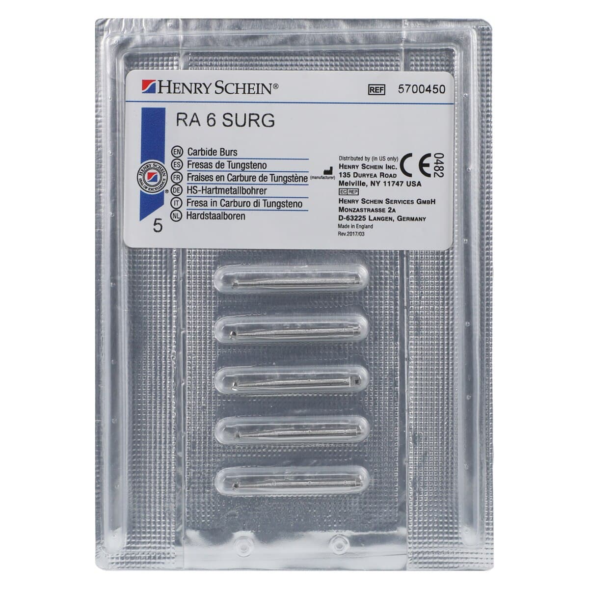 Carbide Surgical Bur RA 6, Round, Right Angle, 5/Pk thumbnail 3