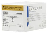 Henry Schein Chromic Gut Absorbable Surgical Sutures, 4-0, 18", Monofilament, C-3 Precision Reverse Cutting, 3/8 Circle Needle, 13mm, 12/Box, DSM-13 thumbnail 2