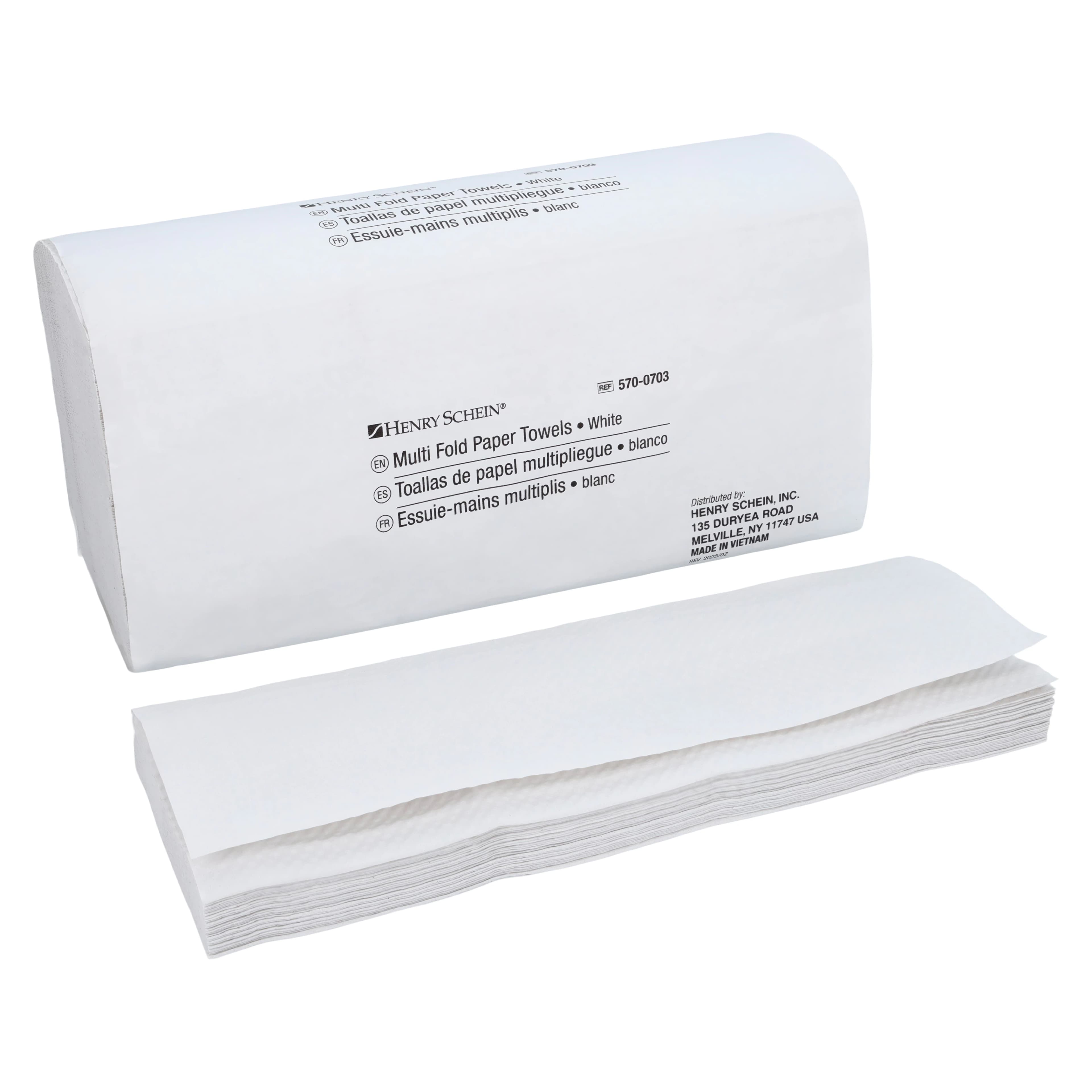 Towel Multifold White 1 Ply, Disposable Recycled, 9.65 in x 12.99 in, 4000/Case - Towel Multifold White 1 Ply - Image 1