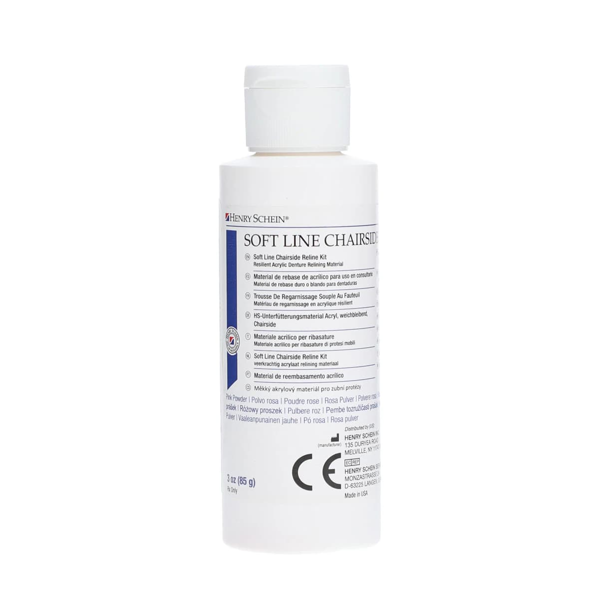 Soft Line Chairside Reline Powder, Pink, 3 oz/Bottle - Soft Line Chairside Reline Powder - Image 1