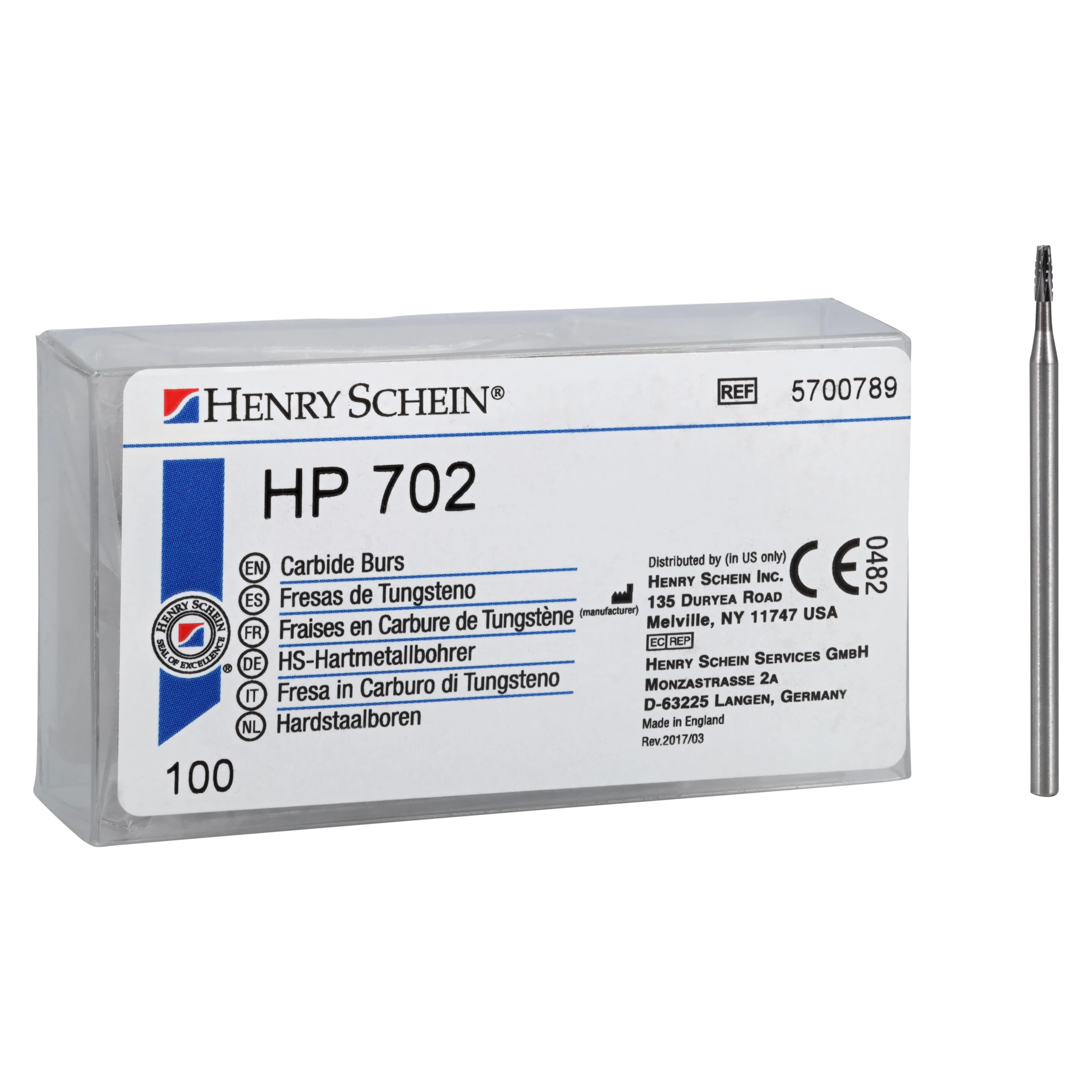 Henry Schein Carbide Bur HP 702, Taper Fissure Cross Cut, Operative, 100/Bx thumbnail 5
