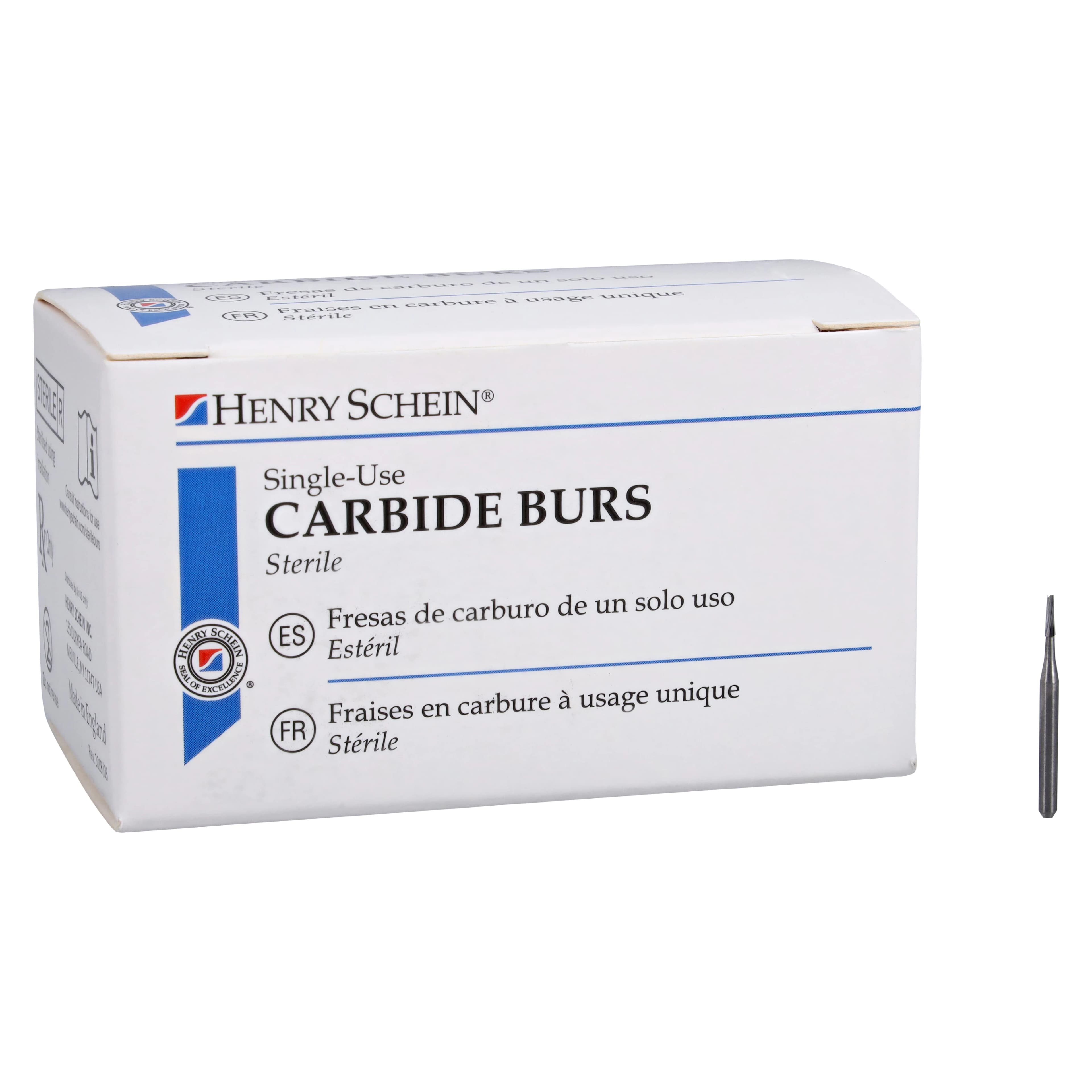 Henry Schein Inc. Carbide Bur Sterile, Operative Friction Grip 169, Taper Fissure Plain Cut, 25/Roll thumbnail 4