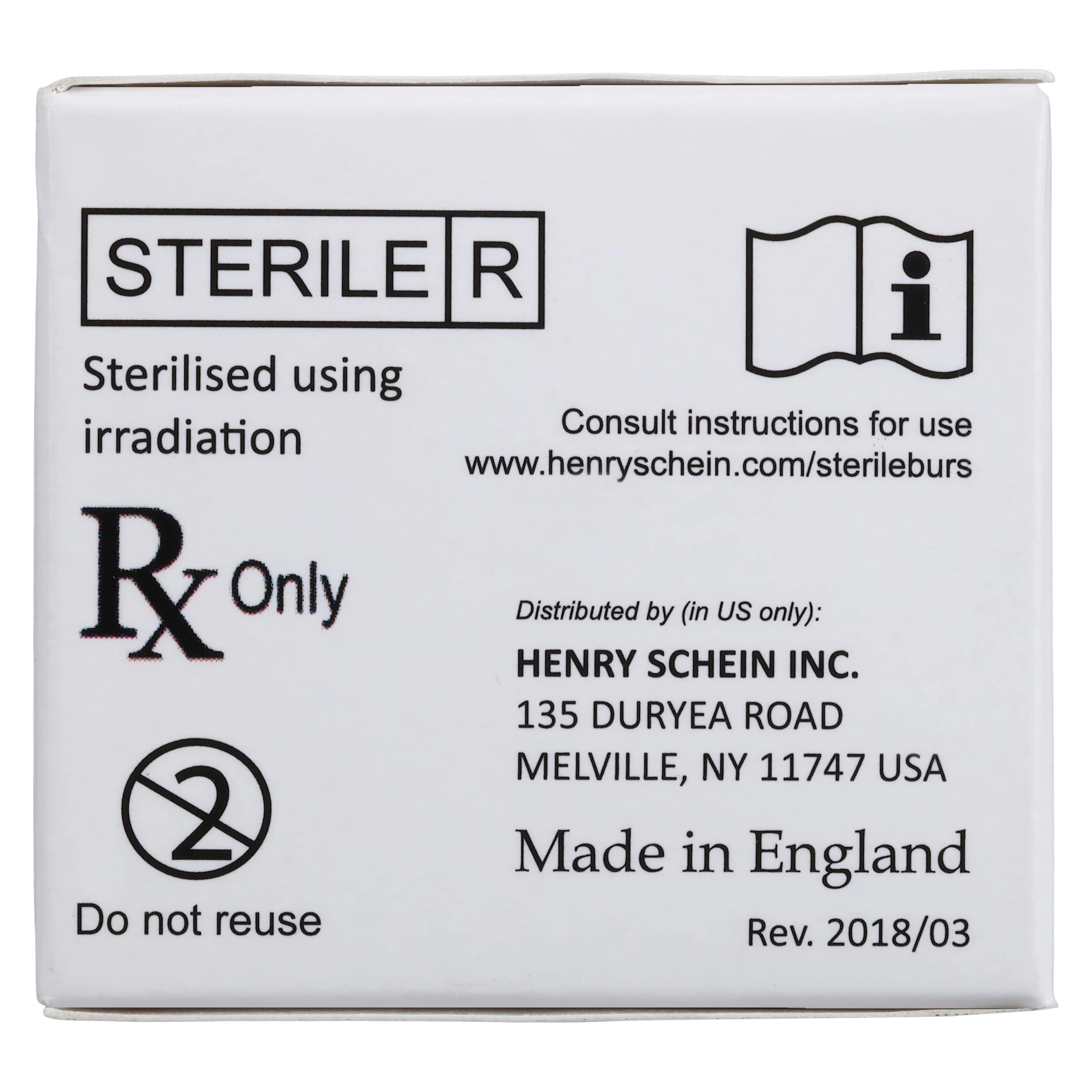 Henry Schein Inc. Carbide Bur Sterile, Operative Friction Grip 169, Taper Fissure Plain Cut, 25/Roll thumbnail 6