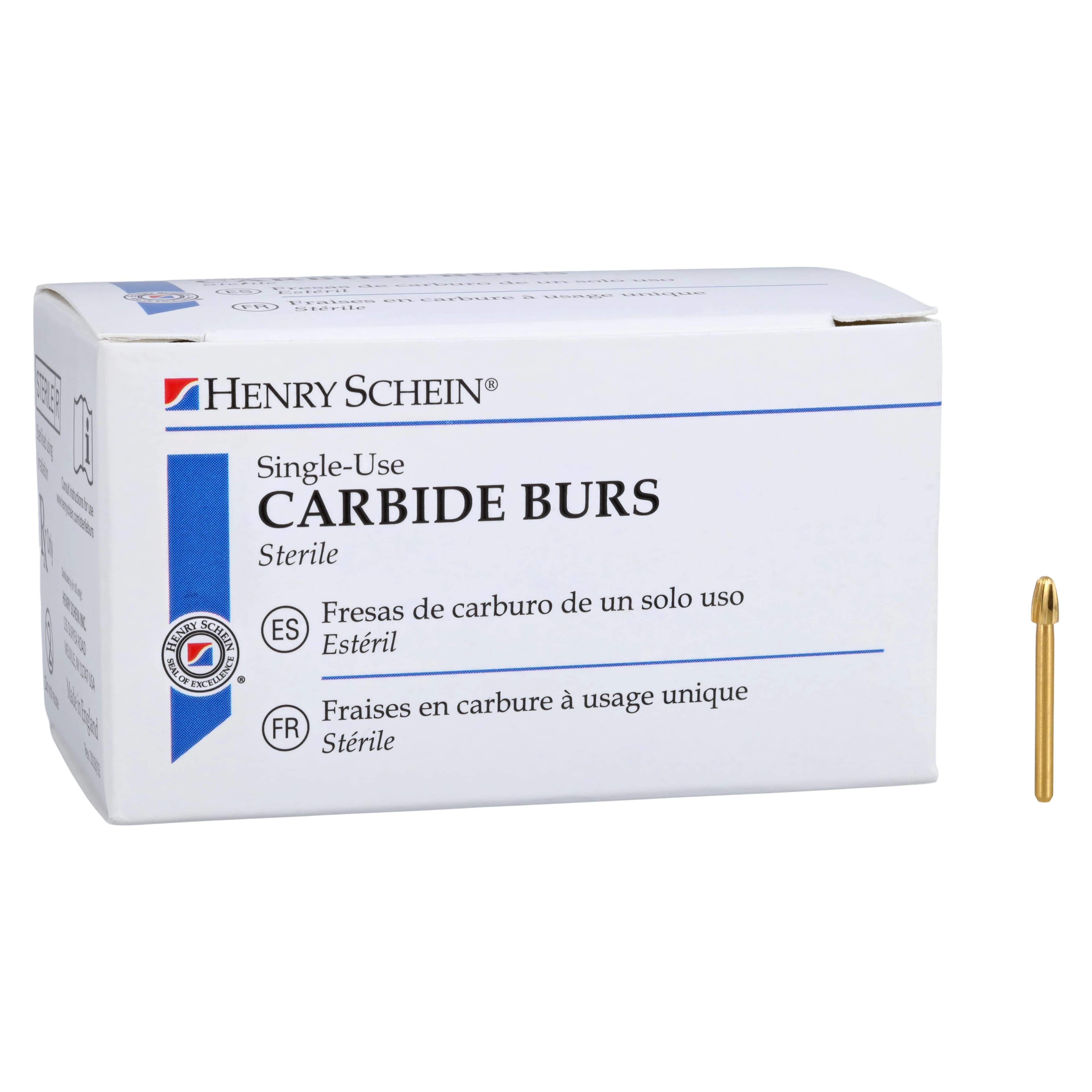 Henry Schein Sterile Carbide Bur, Trimming & Finishing, Friction Grip, Egg Shape, 7408, 25/Bx thumbnail 4