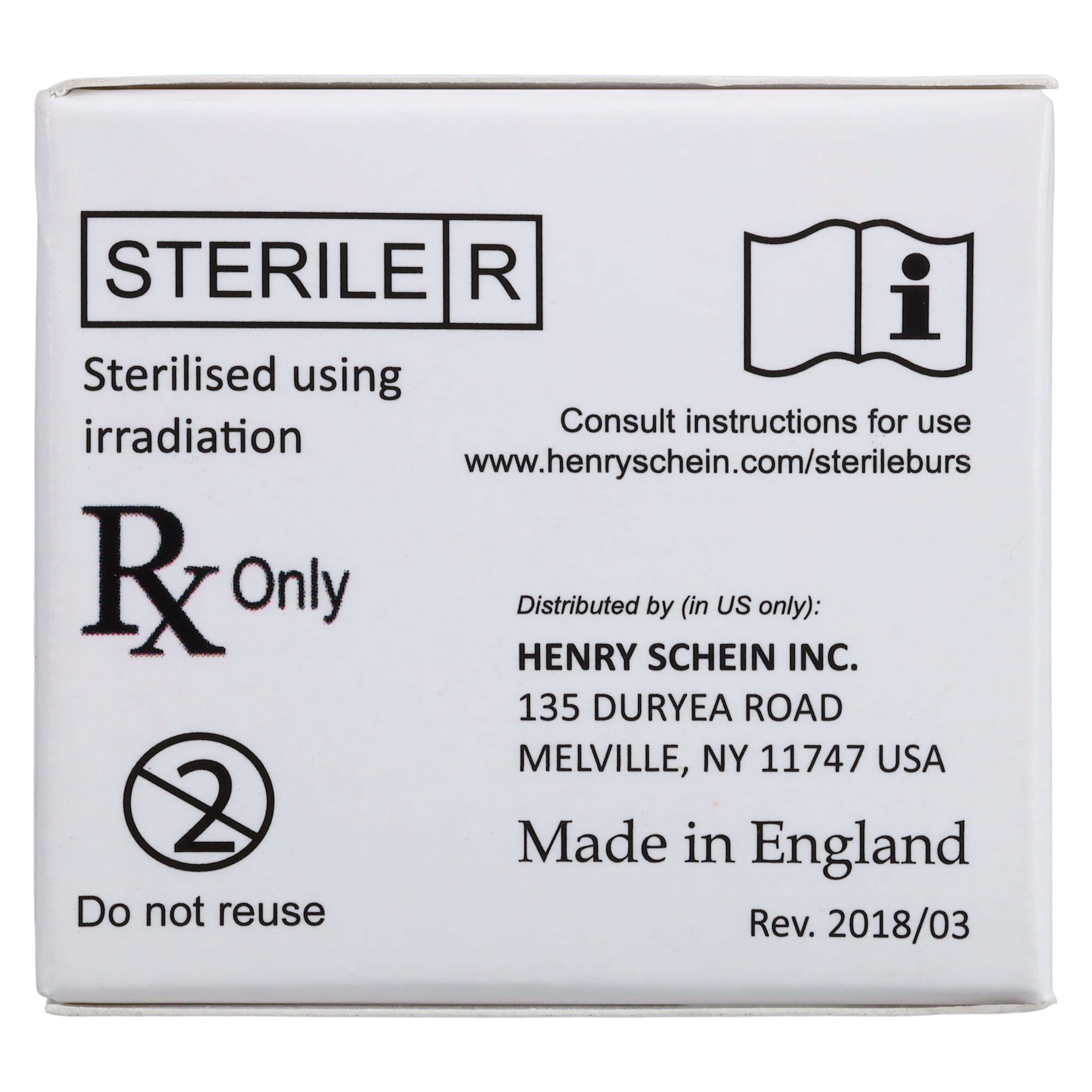 Henry Schein Sterile Carbide Bur, Trimming & Finishing, Friction Grip, Taper Round End, 7664, 25/Bx thumbnail 6