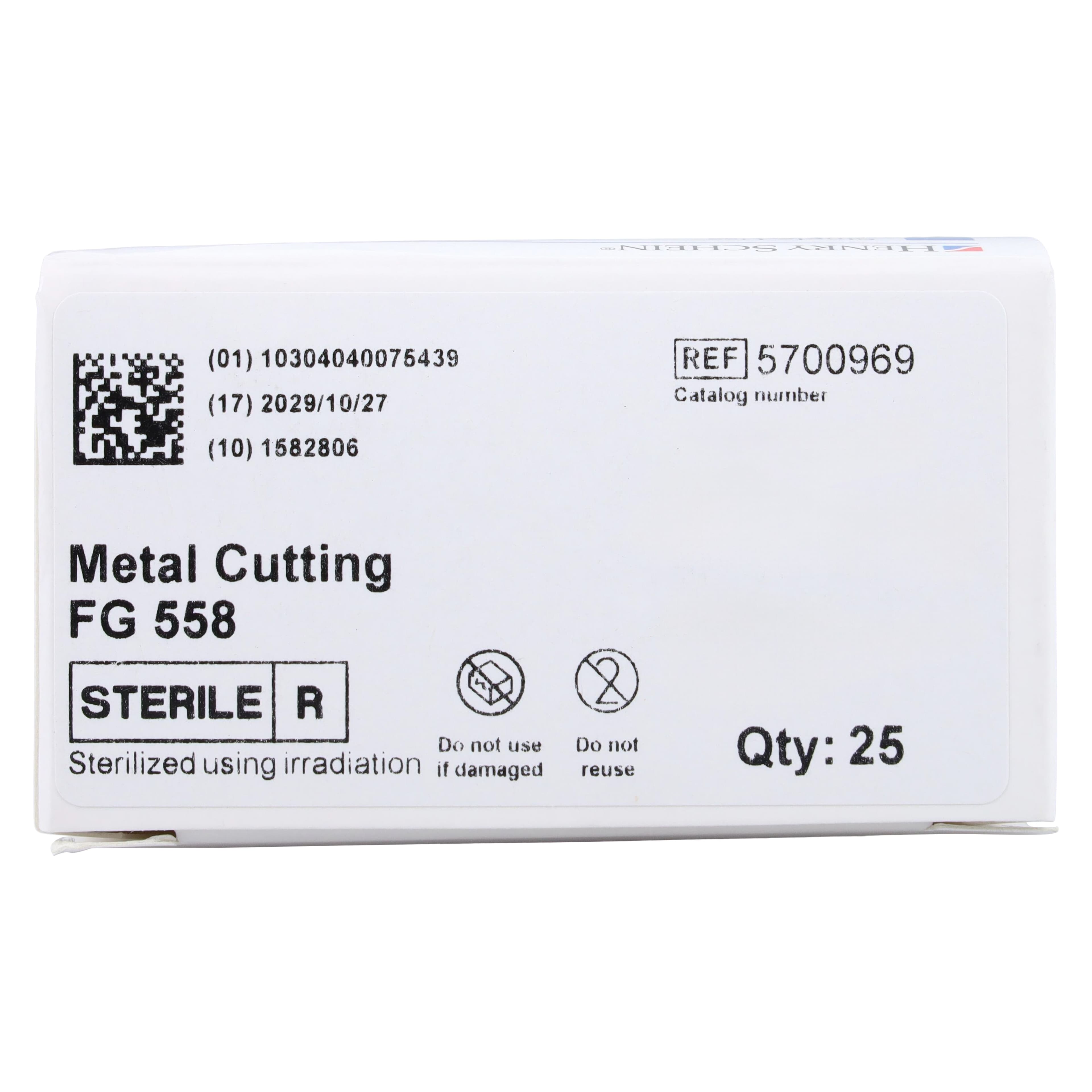 Henry Schein Sterile Carbide Bur, Metal Cutter, Friction Grip, 558, 25/Rl thumbnail 3