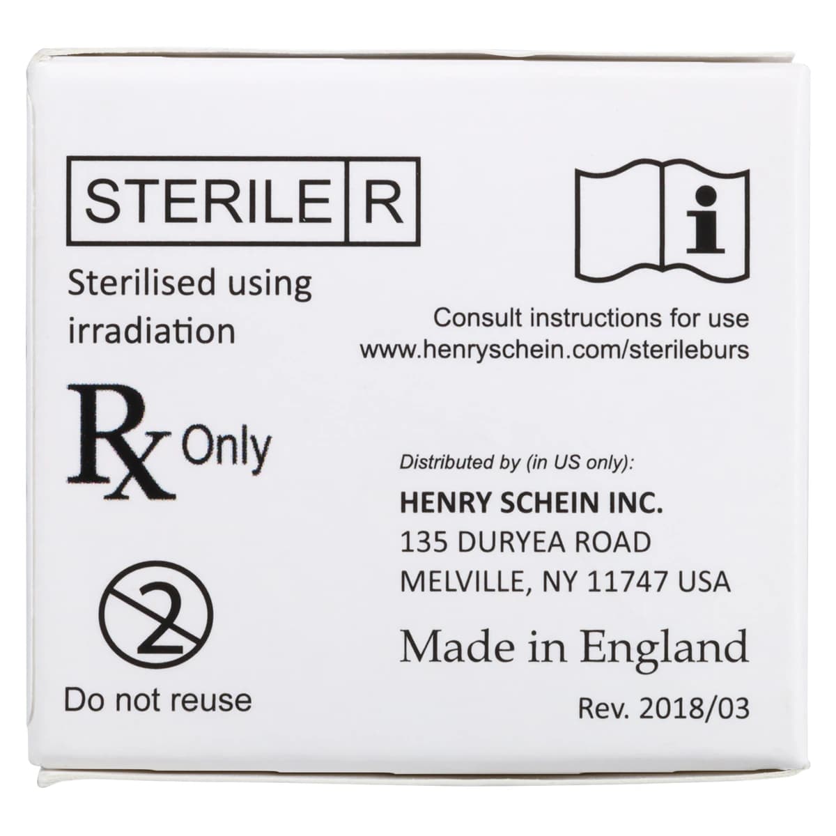 Henry Schein Sterile Carbide Bur, Surgical Length, Friction Grip, Flat Fissure Cross Cut, #557, 25/Bx thumbnail 6