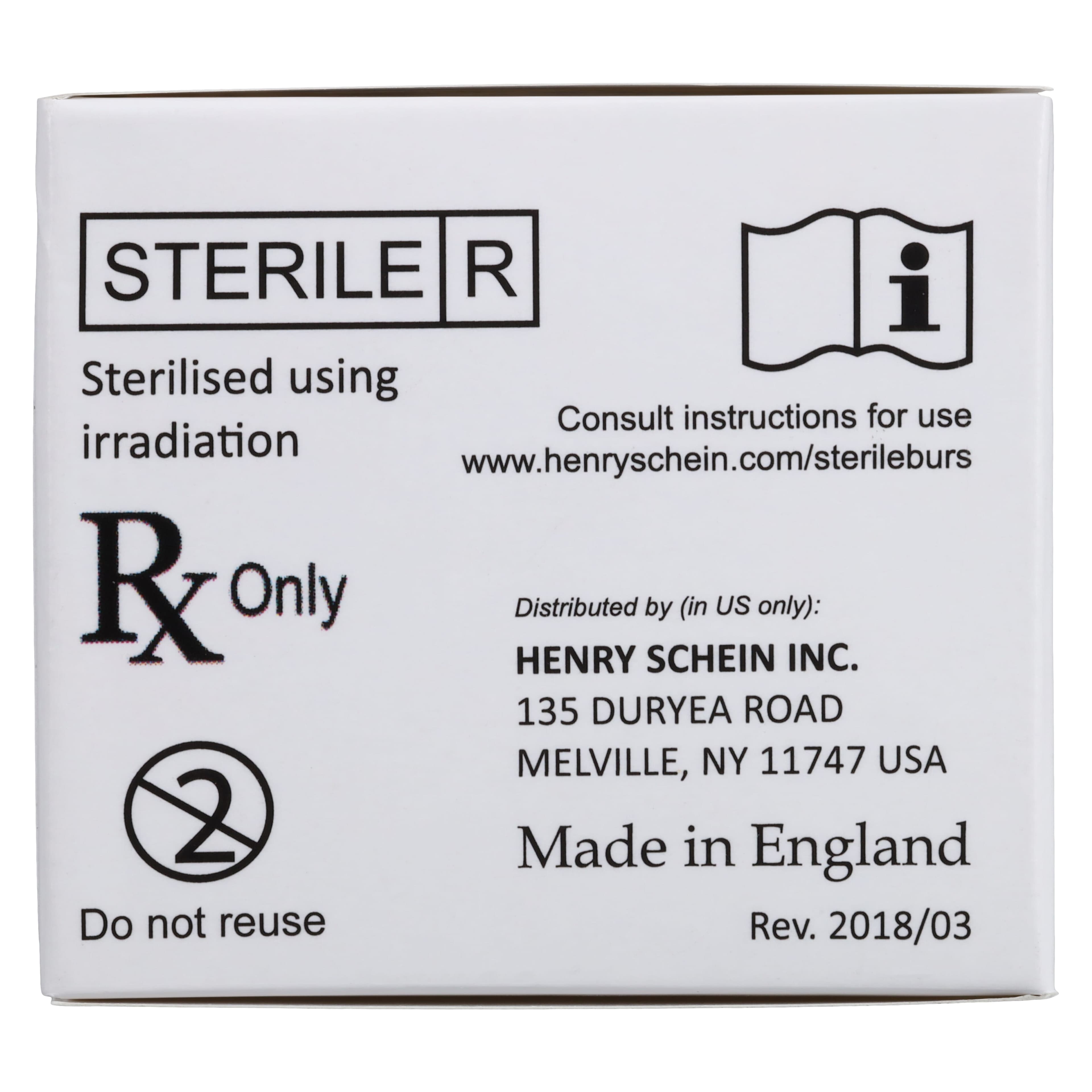 Henry Schein Sterile Carbide Bur, Round, Friction Grip, Surgical Length, Size 8, 25/Bx thumbnail 5