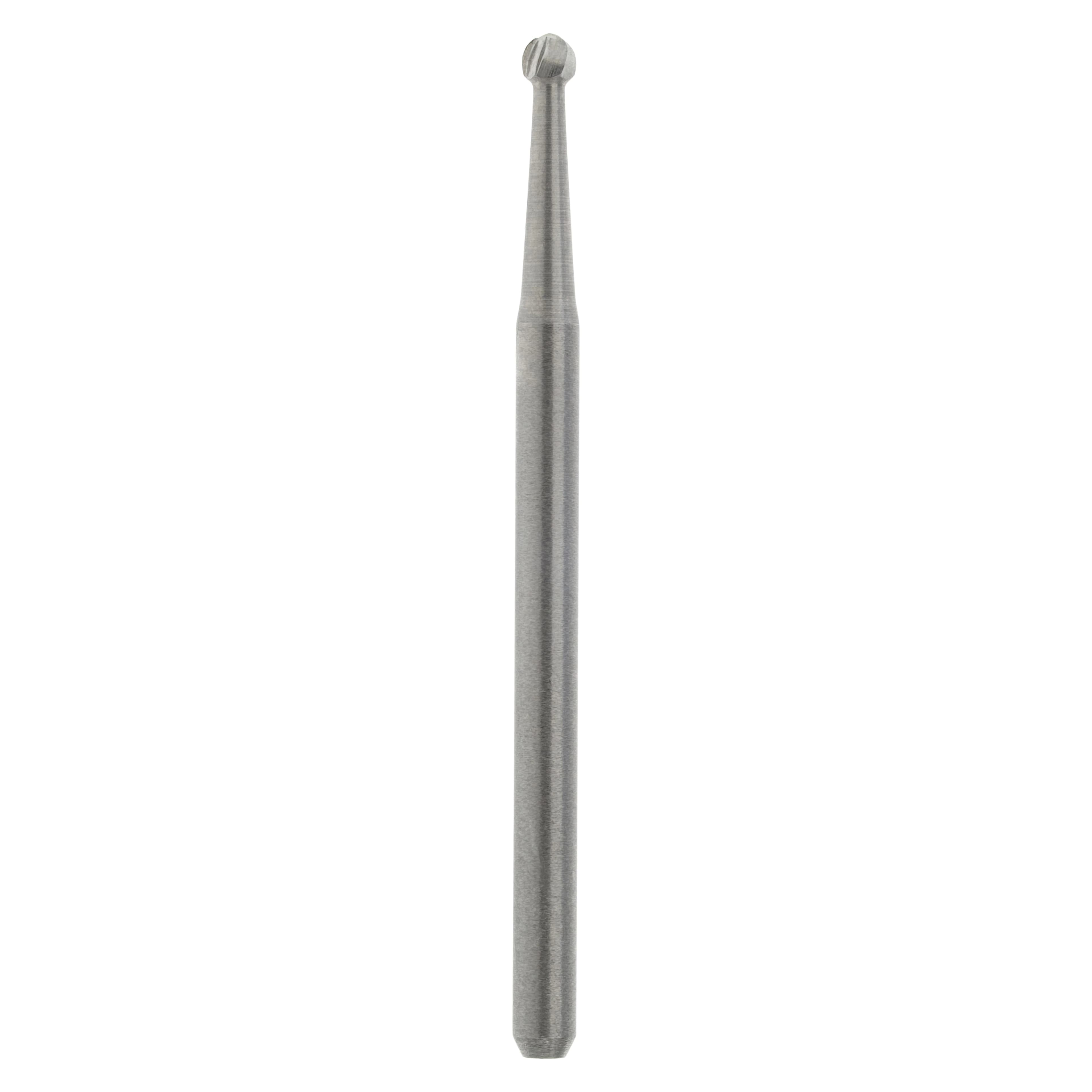 Henry Schein HSI Sterile Carbide Bur, Round, Friction Grip, Surgical Length, Size 4, 25/Bx - Carbide Bur Surgical Sterile - Image 1