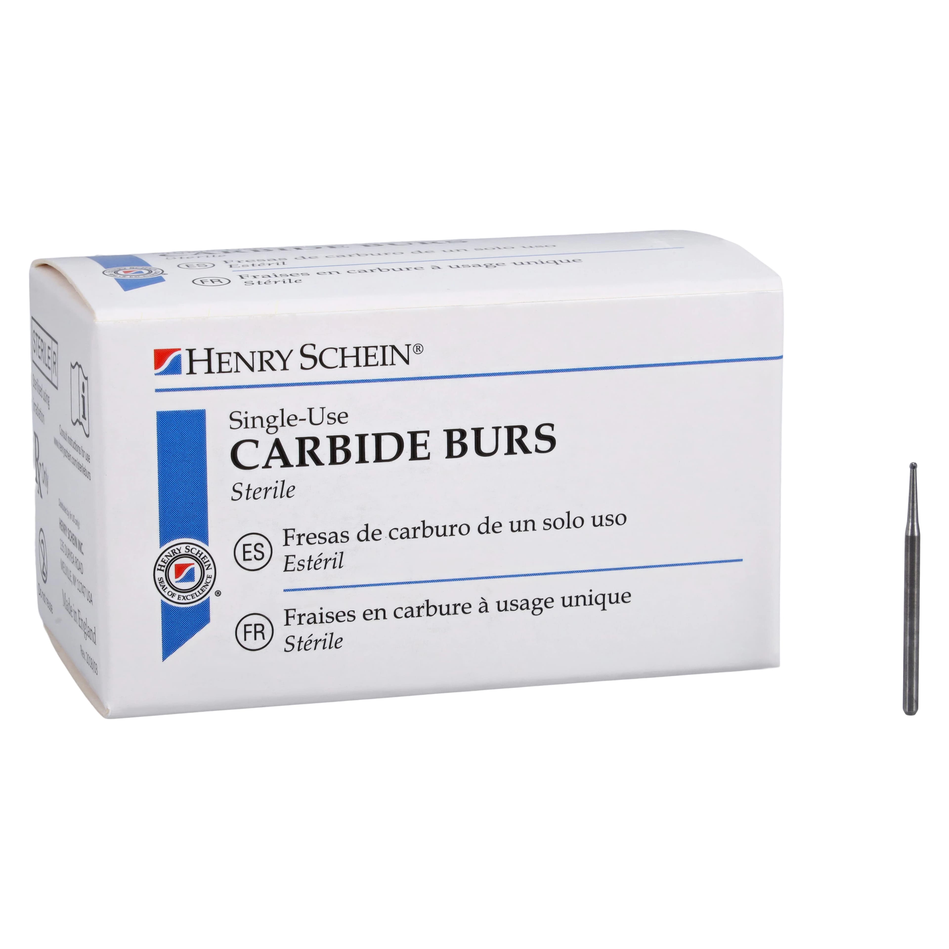 HSI Carbide Bur Surgical Sterile, Plain Round, Friction Grip, Surgical Length, 25/Roll thumbnail 4