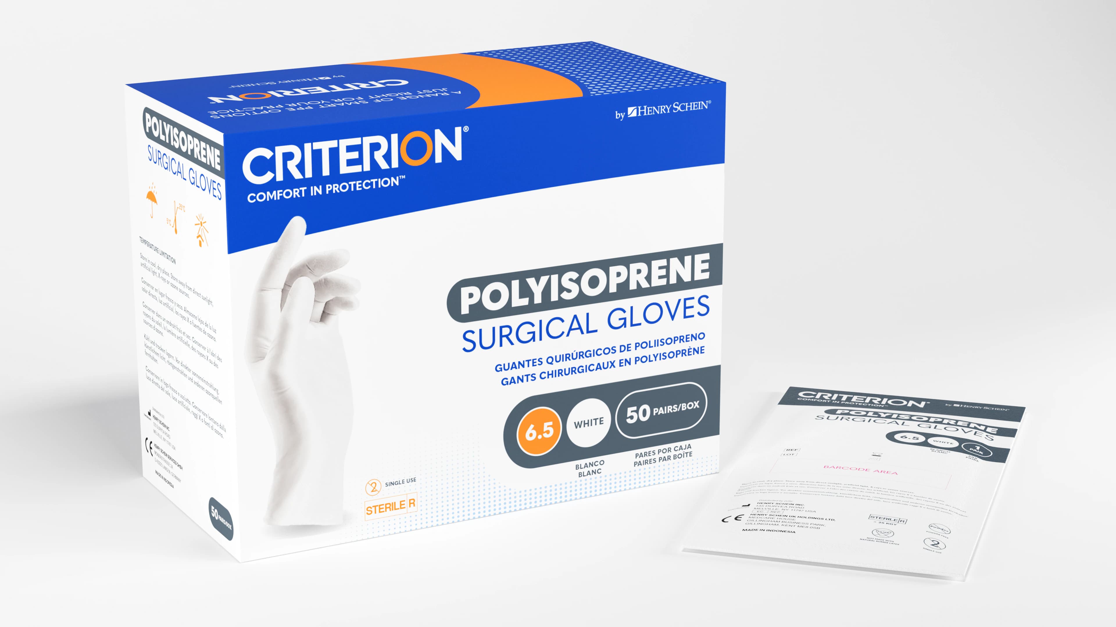 Criterion Polyisoprene Surgical Gloves, Powder-Free, Sterile, Size 5 1/2, Natural, 50 Pairs/Box thumbnail 5