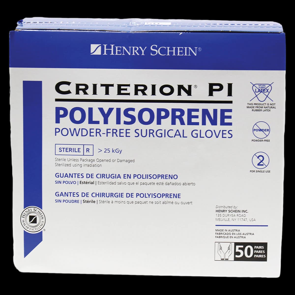 Criterion Polyisoprene Surgical Gloves, Powder-Free, Sterile, Size 5 1/2, Natural, 50 Pairs/Box thumbnail 3